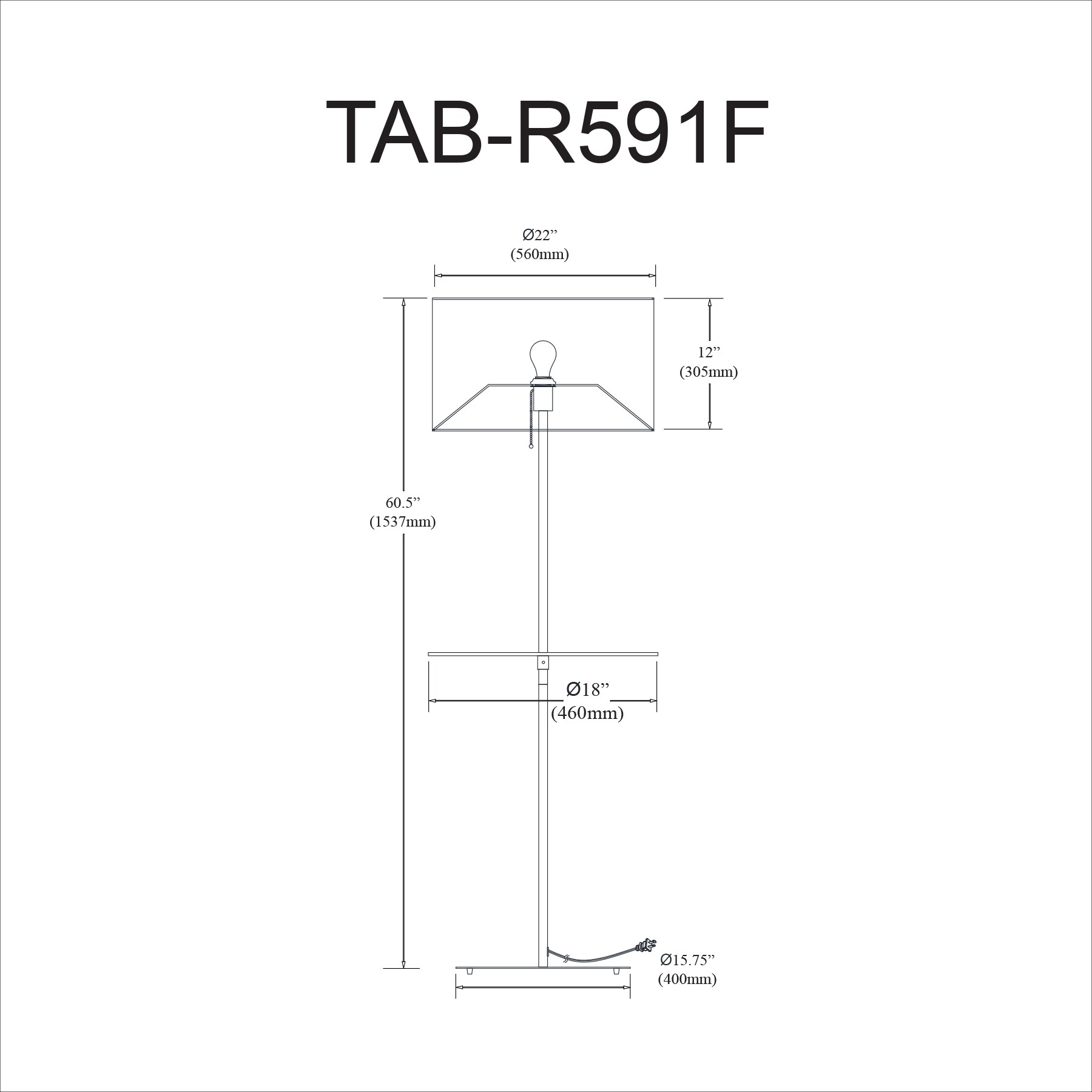 Dainolite TAB-R591F-BK floorlamps - View #2
