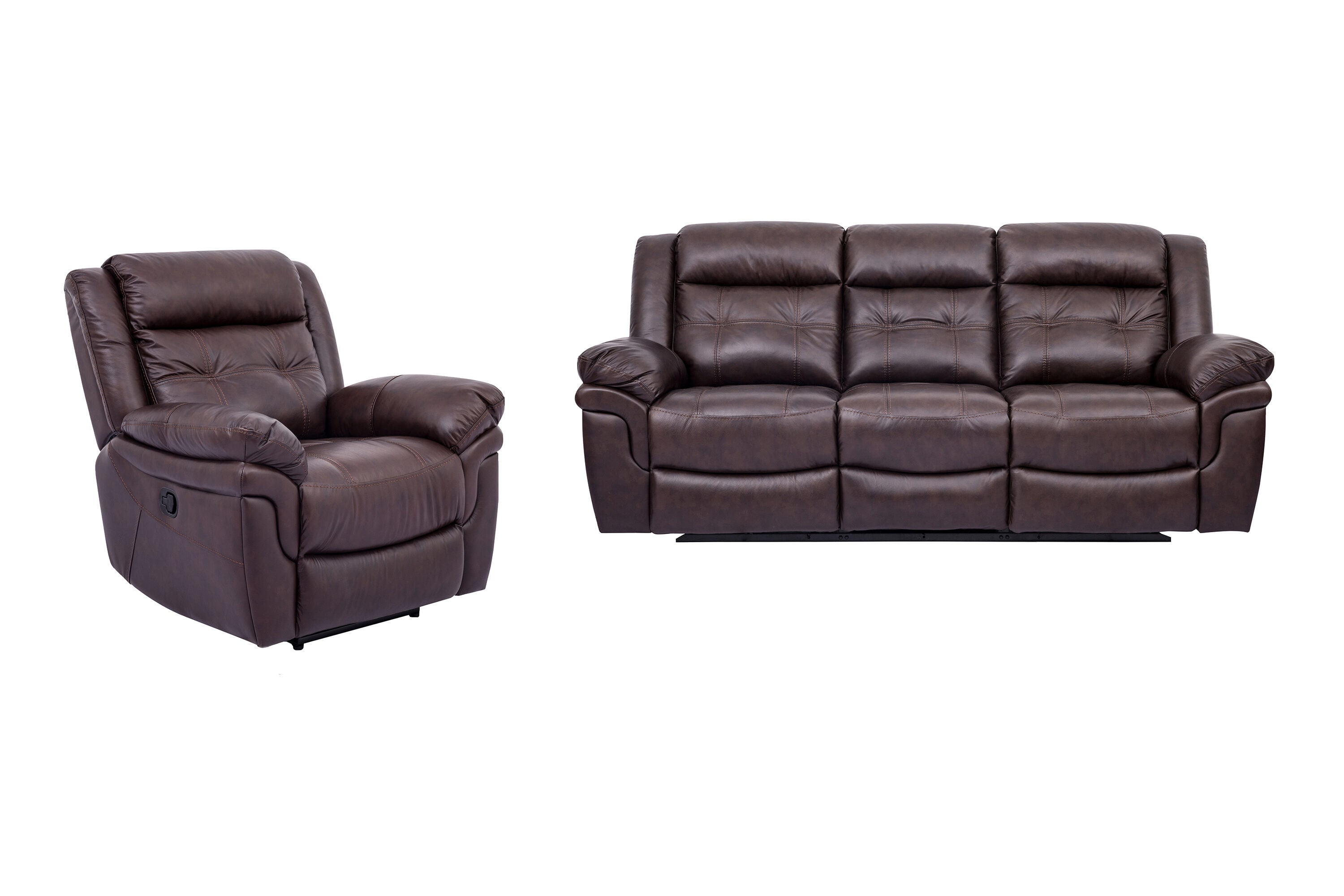 Armen Living SETMCBR2PC Casual Genuine leather Brown Living Room Set
