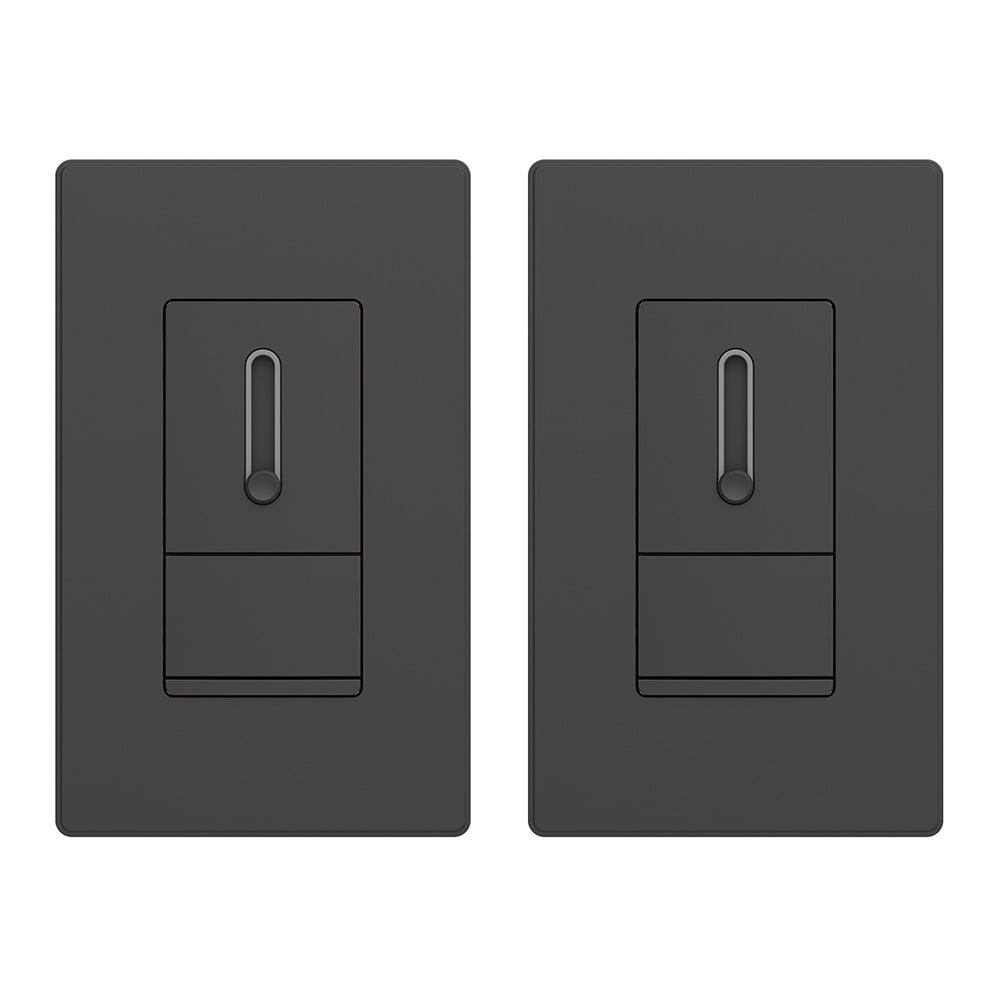 ELEGRP Slide Dimmer Switch for Dimmable LED CFL and Incandescent Light Lamp Bulbs Single Pole or 3Way Full Control with Preset Rocker Paddle Wall Plate Included UL Listed 2 pack