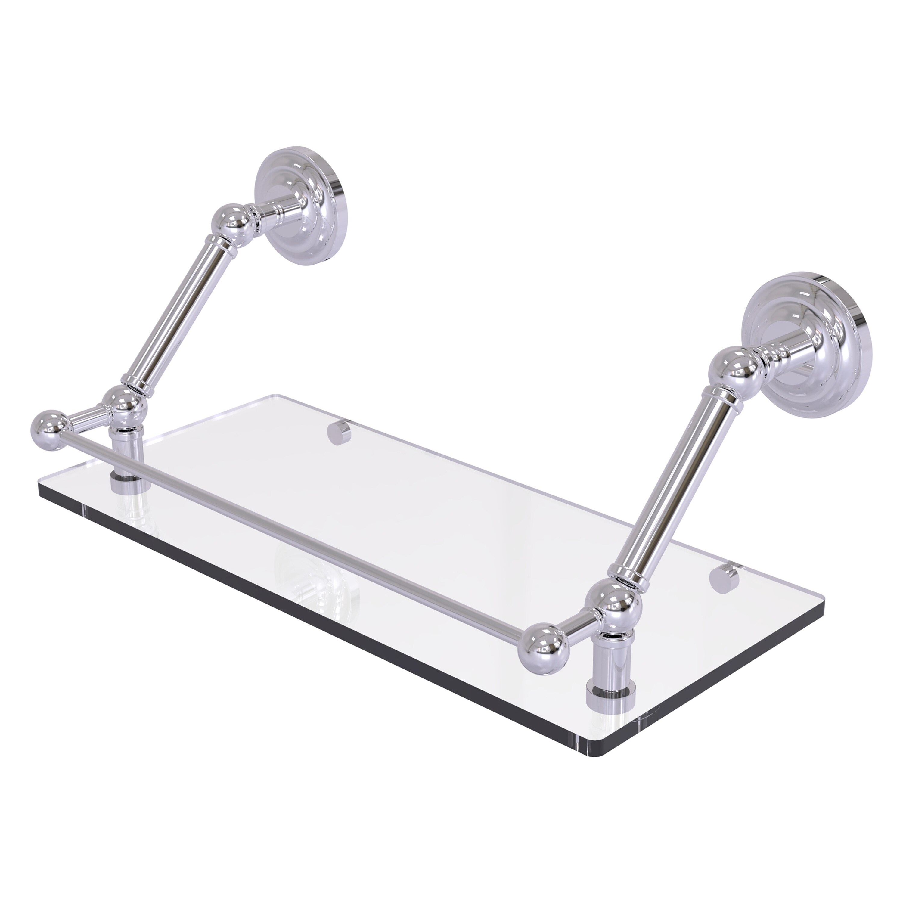 Allied Brass PQN-1-18-GAL-PC Prestige Que New Polished Chrome Wall mount Bathroom Shelf ( 18-in x 8-in x 8-in )