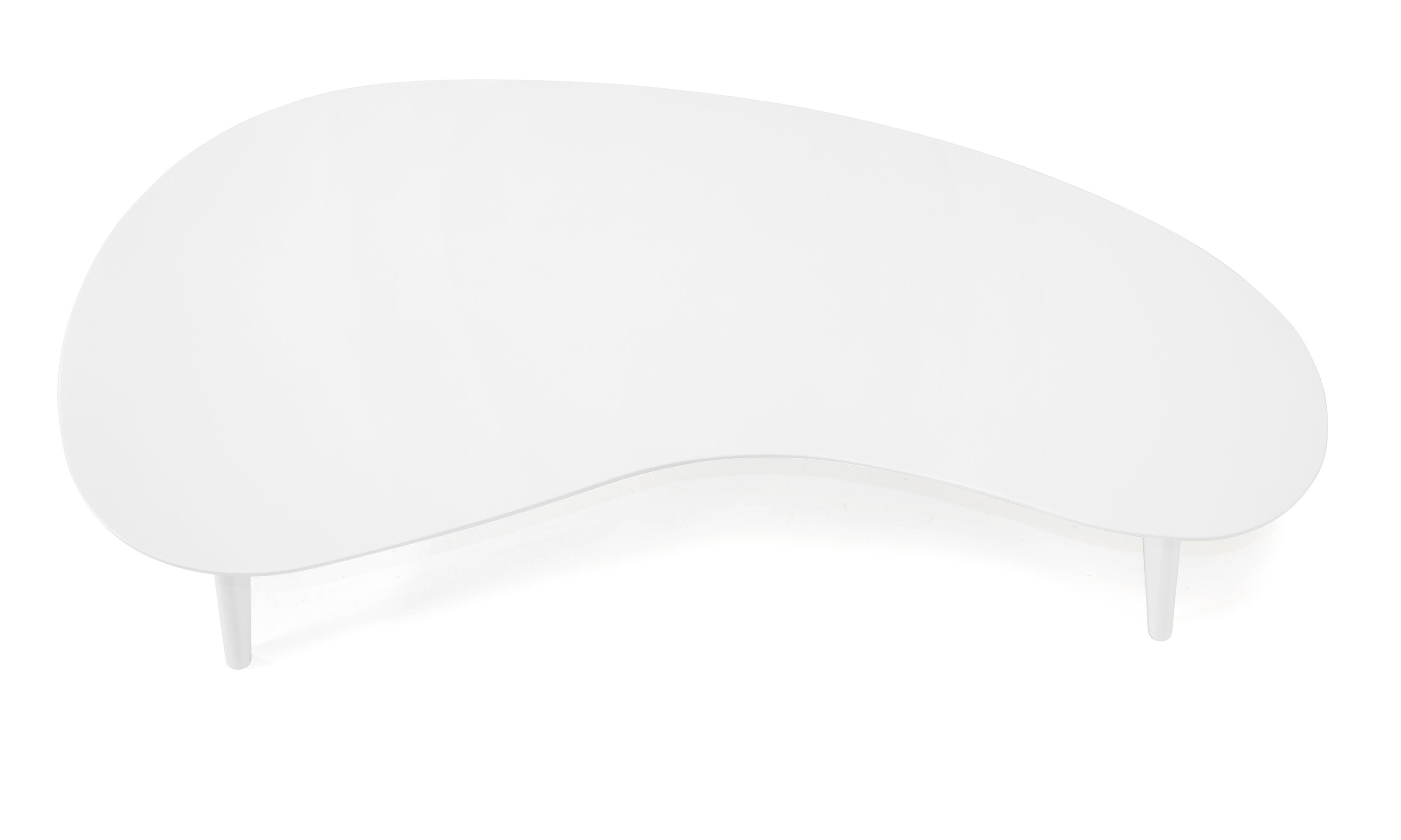 White Oval Solid Wood Mid-Century Modern Coffee Table