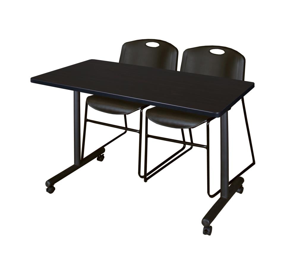Regency MKTRCC4824MW44BK Training Brown 4-Person Training Table (48-in W x 29-in H)