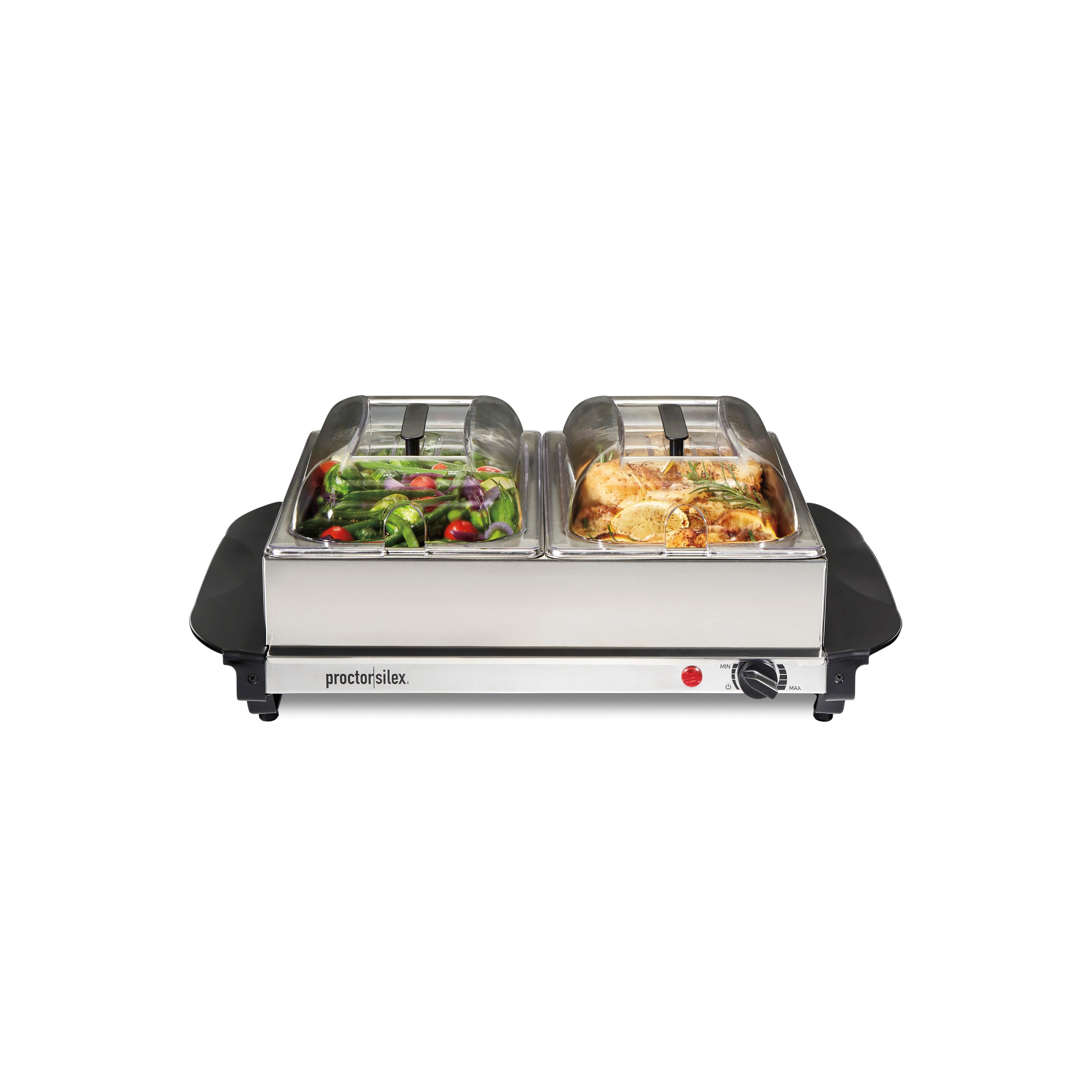 MegaChef Buffet Server & Food Warmer with 3 Removable Sectional Trays , Heated Warming Tray