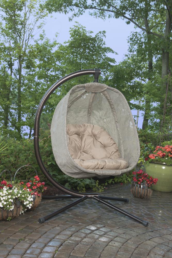 Flowerhouse Egg chair Bark Woven Hammock Chair with Stand in the Hammocks  department at