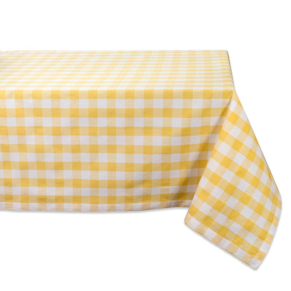 Dii Yellow Cotton Tablecloth - 60-in X 84-in - Wrinkle Resistant 