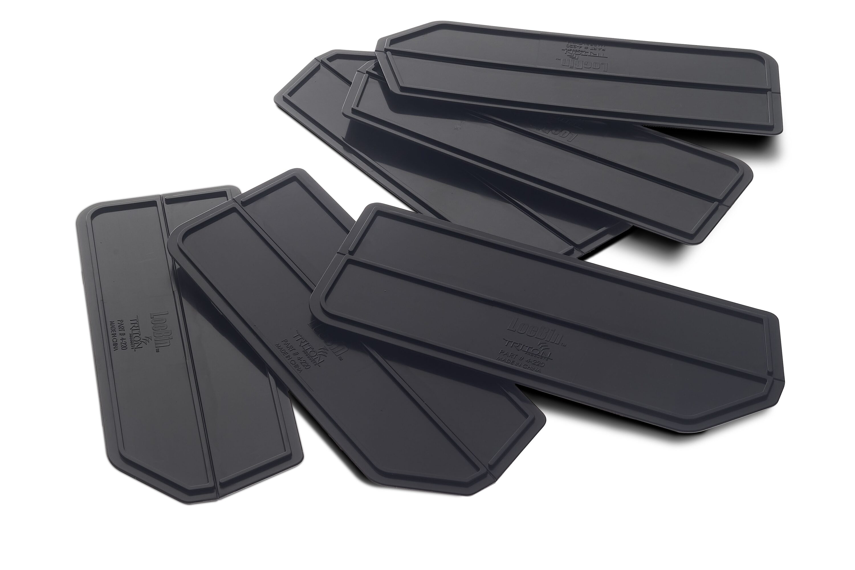 Triton Products 4-220 6 -Pack ( 5-in W x 2.625-in H x 7-in D ) Black Polypropylene Stackable Bin