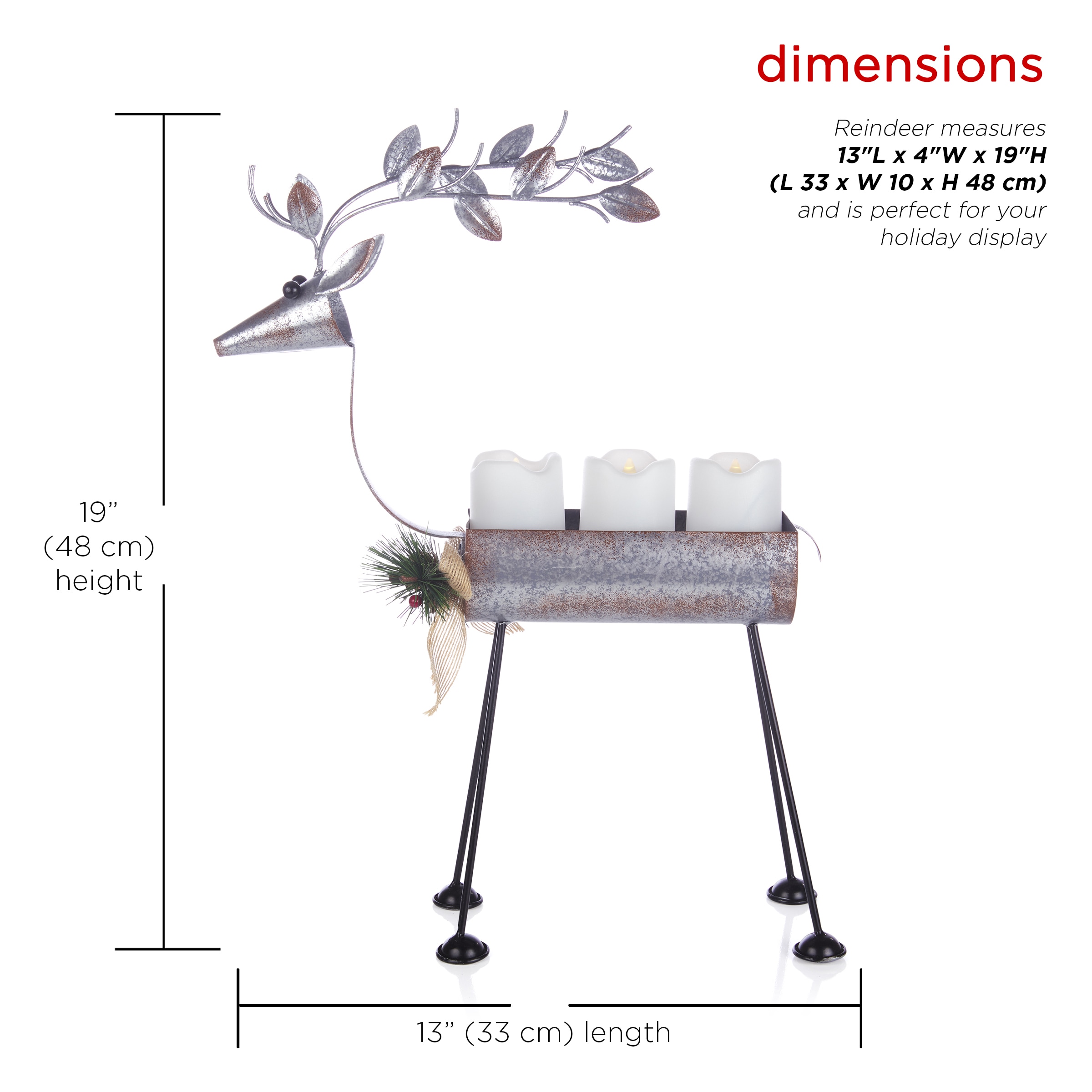 Alpine Corporation LJJ1550HH-TM Table-Christmas-Decorations - View #2