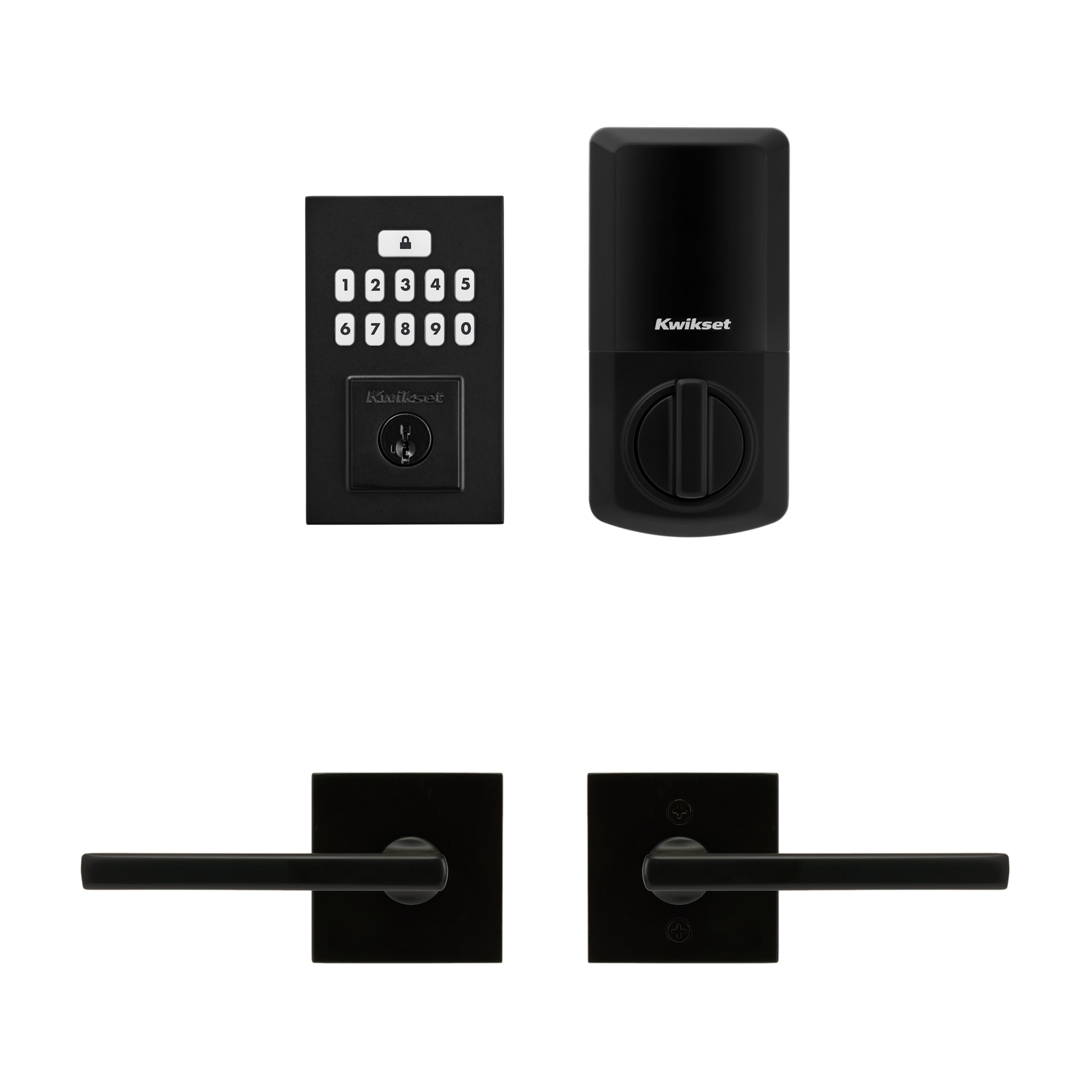 Kwikset SmartCode Deadbolts Touchpad Matte Black Single Cylinder