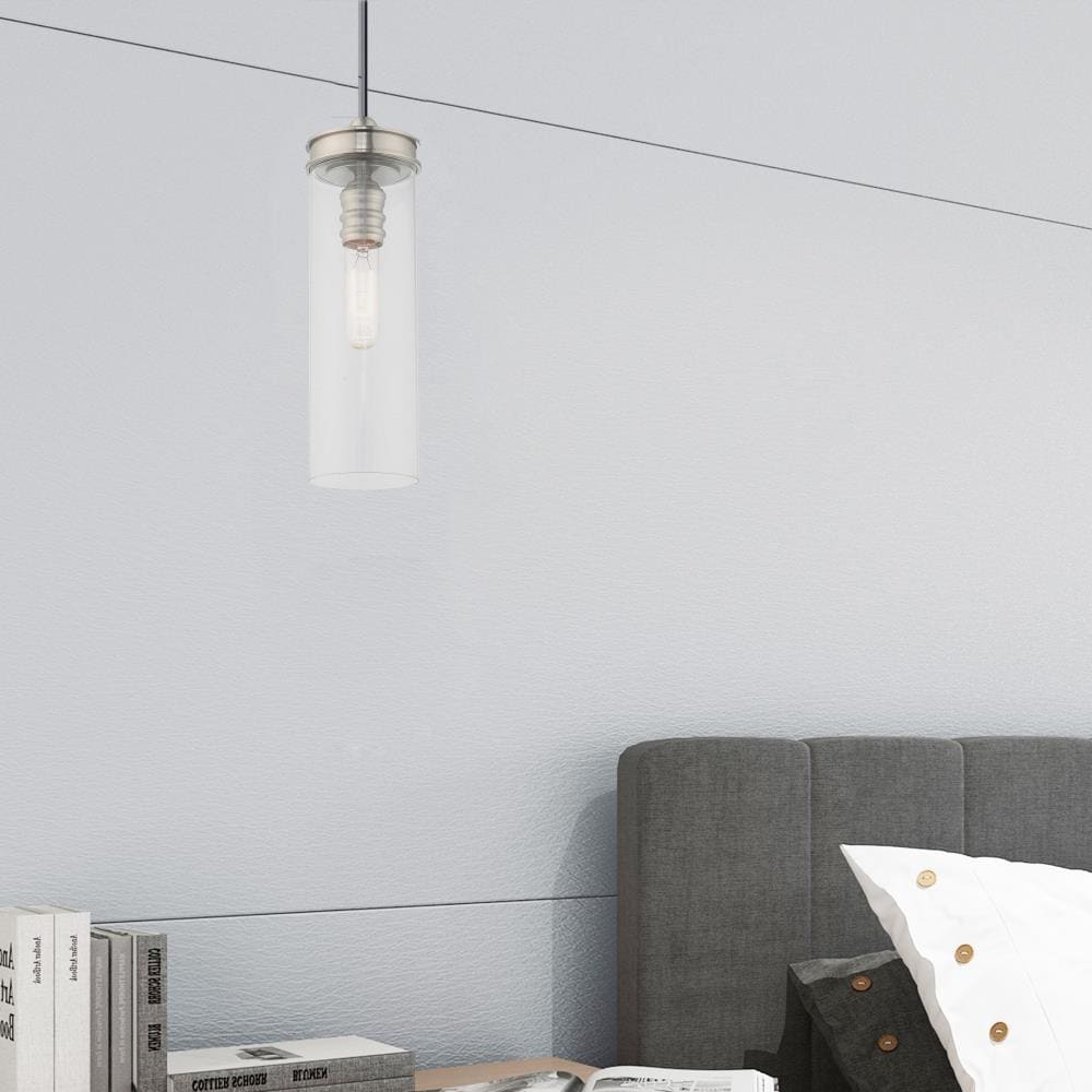 Modern Mini LED Pendant in Brushed Nickel with Clear Glass