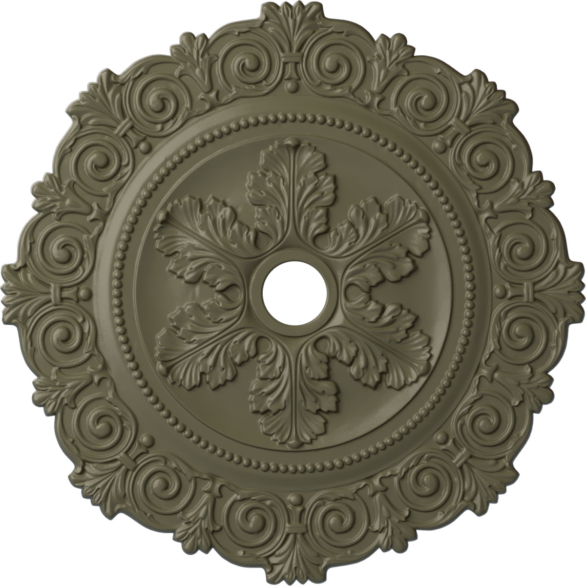 Ekena Millwork CM33SCSSF Scroll 33.25-in W x 33.25-in L Painted Spartan Stone Polyurethane Whole Ceiling Medallion