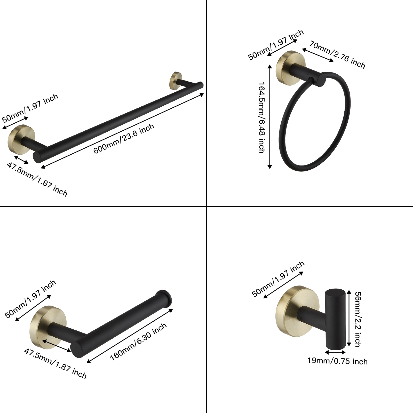 BWE A-91020-6-GBK Decorative-Bath-Hardware-Kits - View #7
