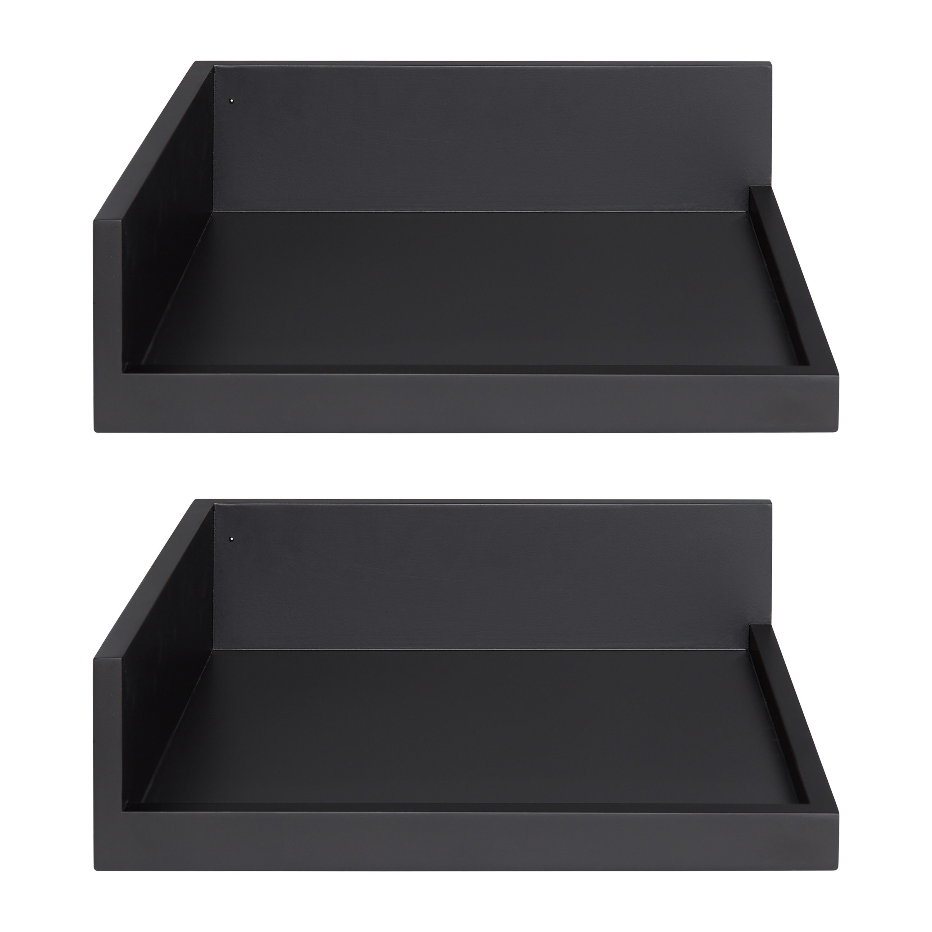 OAPRIRE Black Floating Shelves Set of 2 12 Inch Command Strip Shelf for  Bedro