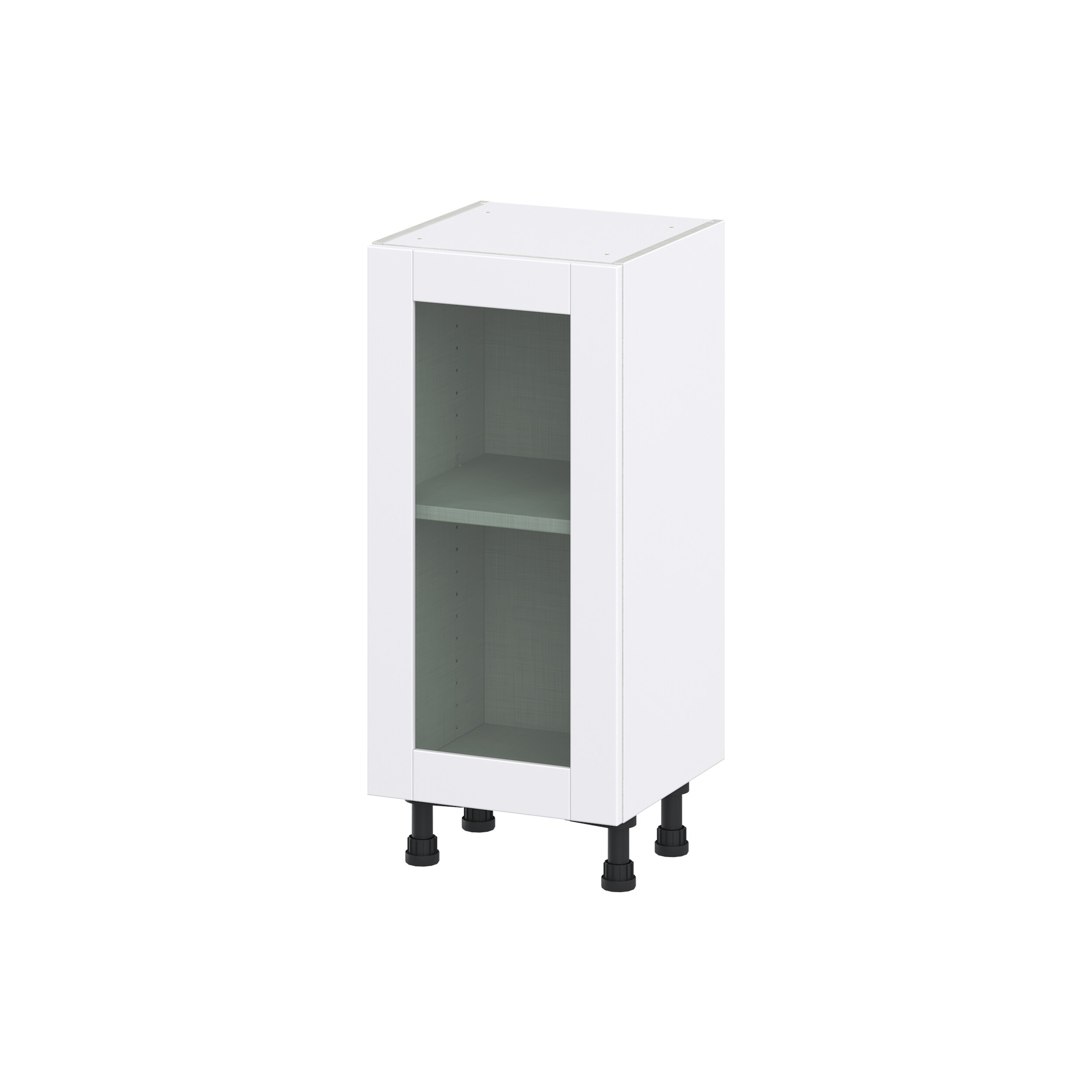 Hugo&Borg DSBG1514FH(L/R)-RM Rosemont 15-in W x 34.5-in H x 16-in D Glacier White Base Fully assembled Cabinet (Glass Panel Glass)
