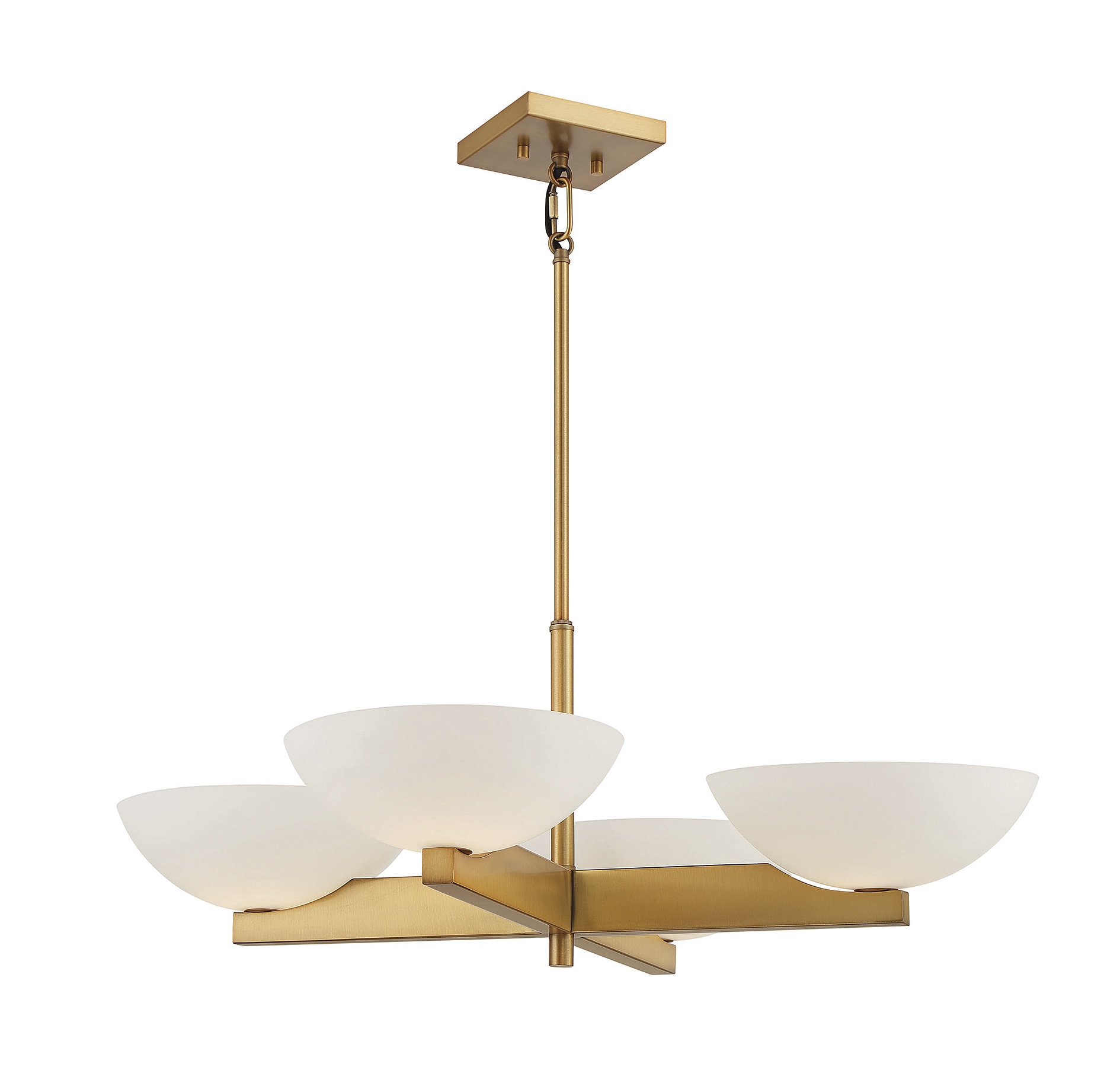 Mid-Century Modern Art Deco Inspired Warm Brass Chandelier