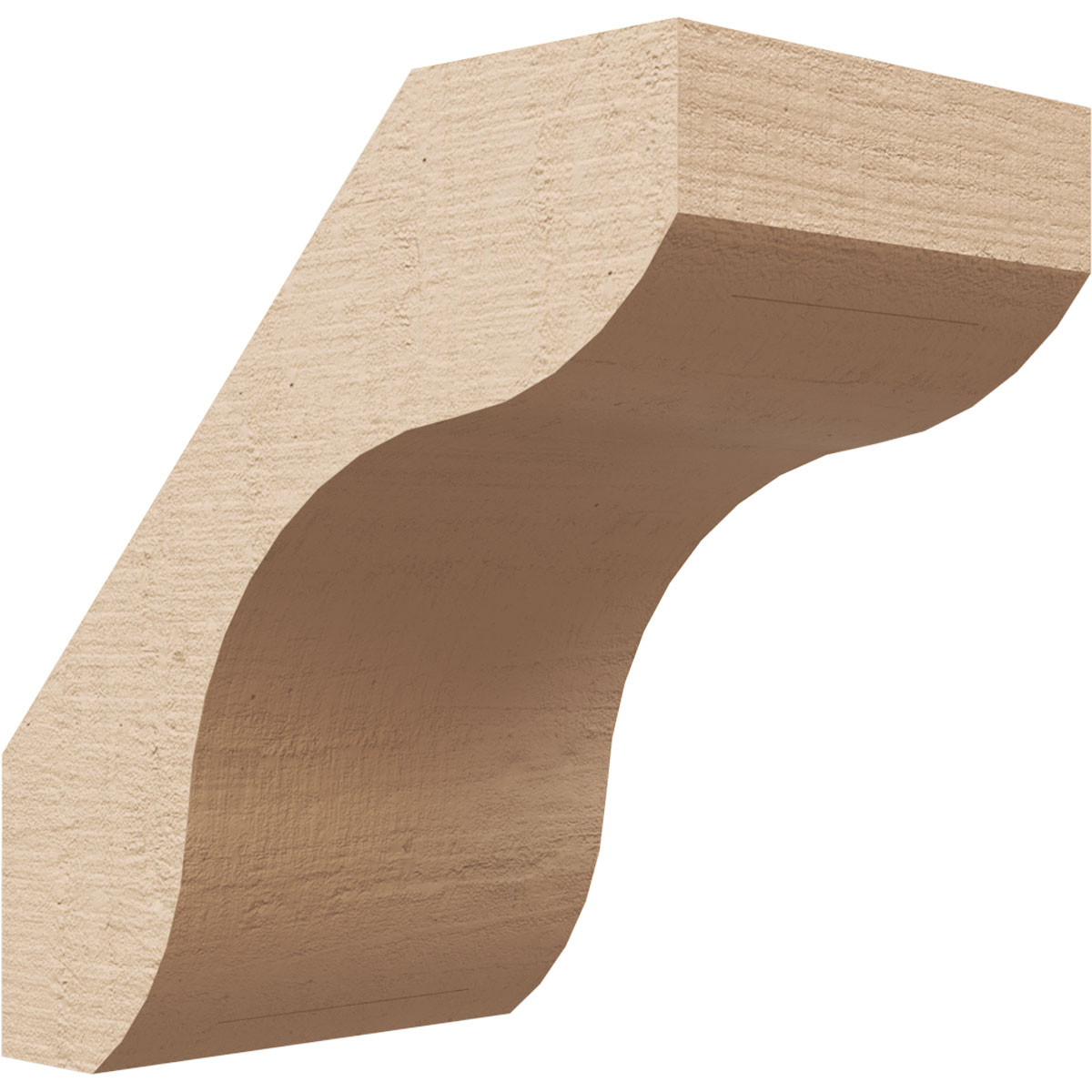 Ekena Millwork BRCUR05X08X08STARCPR 5-in x 8-in x 8-in Primed Urethane Stanfield Woodgrain TimberThane Knee Brace