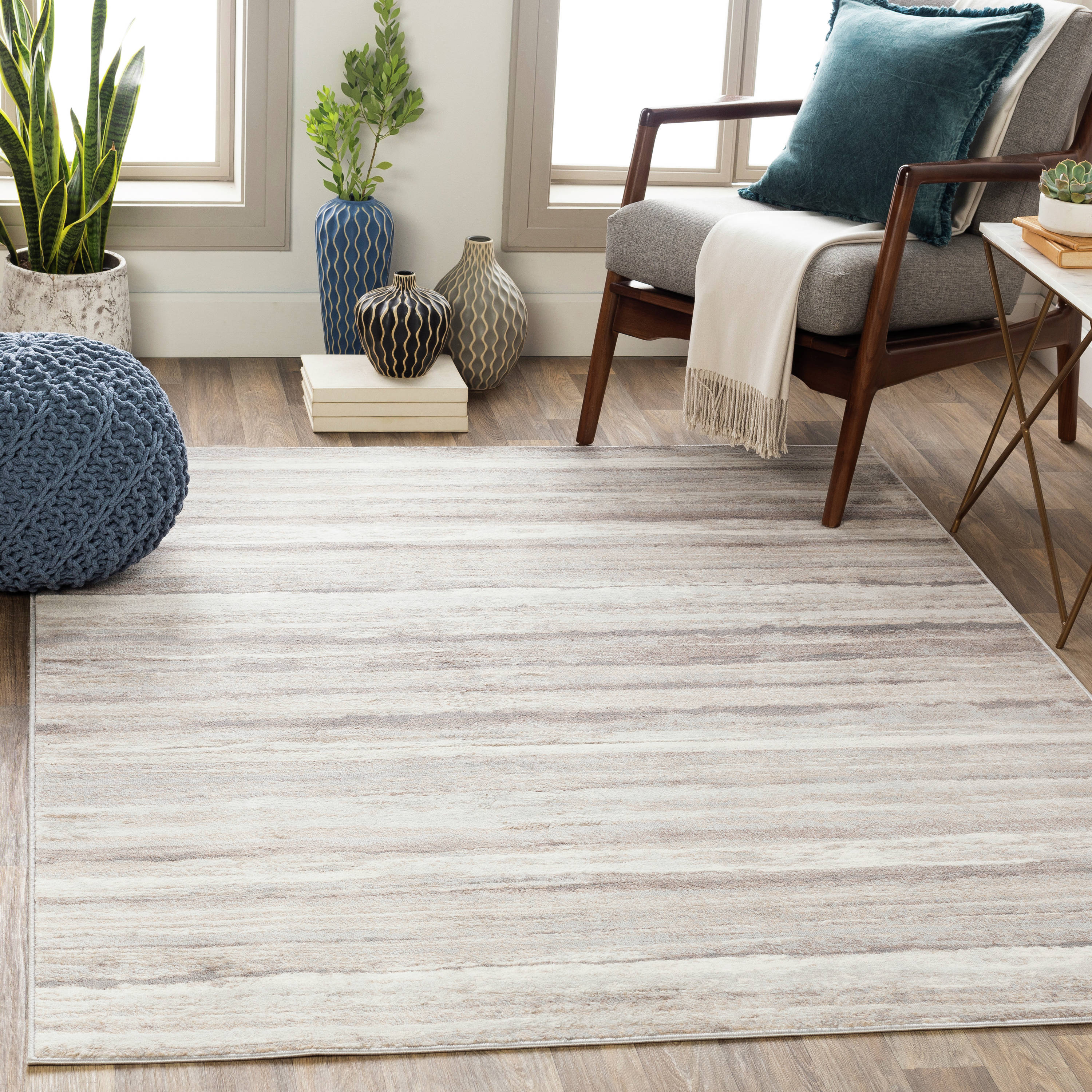 Livabliss ROM2306-2710 Roma 3 x 10 (ft) Polypropylene Medium Gray Rectangular Indoor Abstract Mid-Century Modern Runner rug