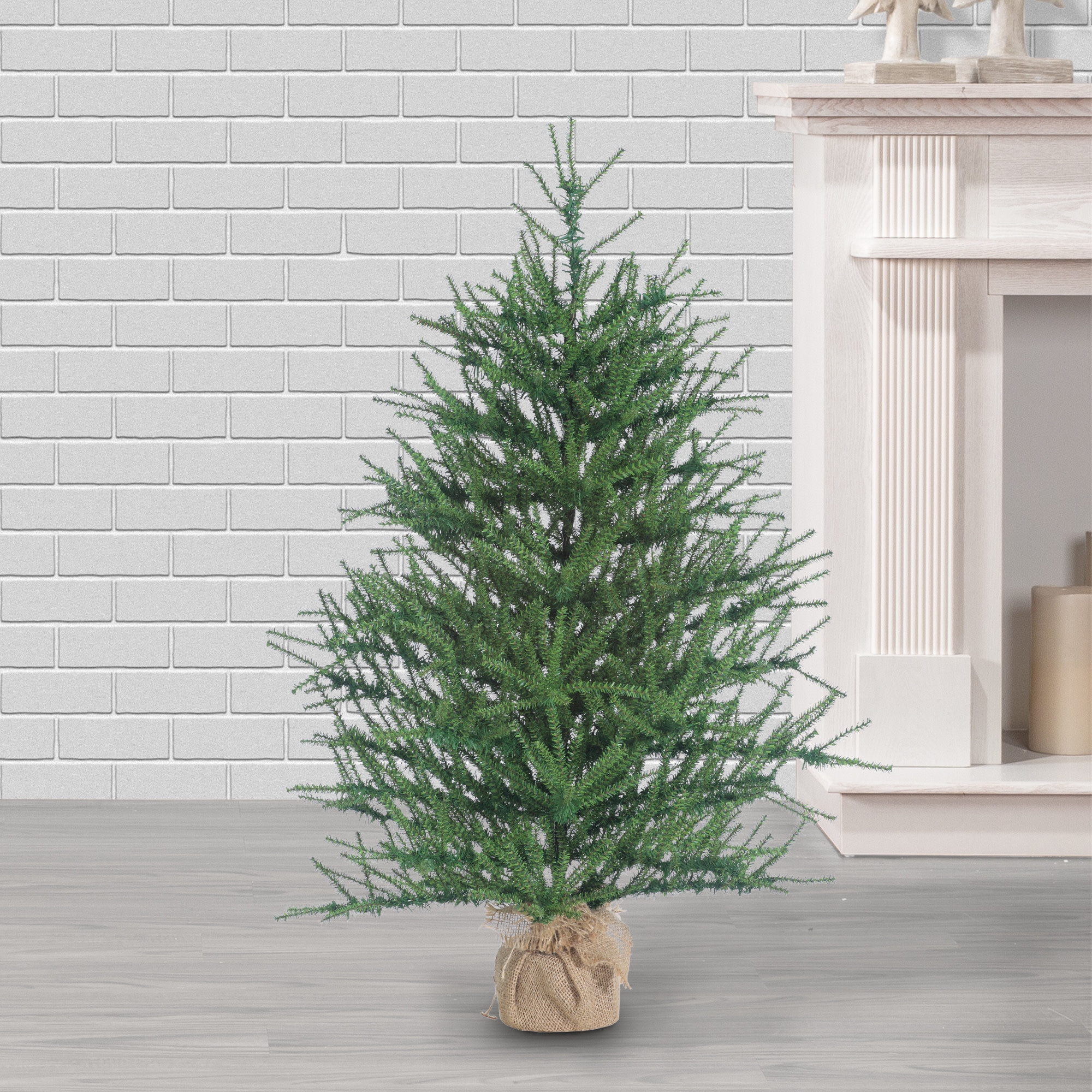  Northlight 4' PVC Flocked Angel Pine Artificial Christmas Tree  - Unlit, Green : Home & Kitchen