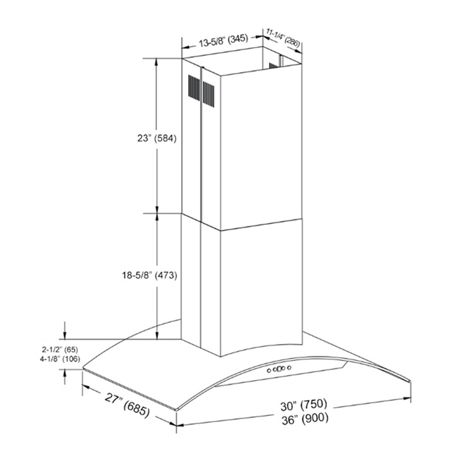 KOBE Range Hoods Brillia 30-in Ducted 600-CFM Stainless Steel Island ...