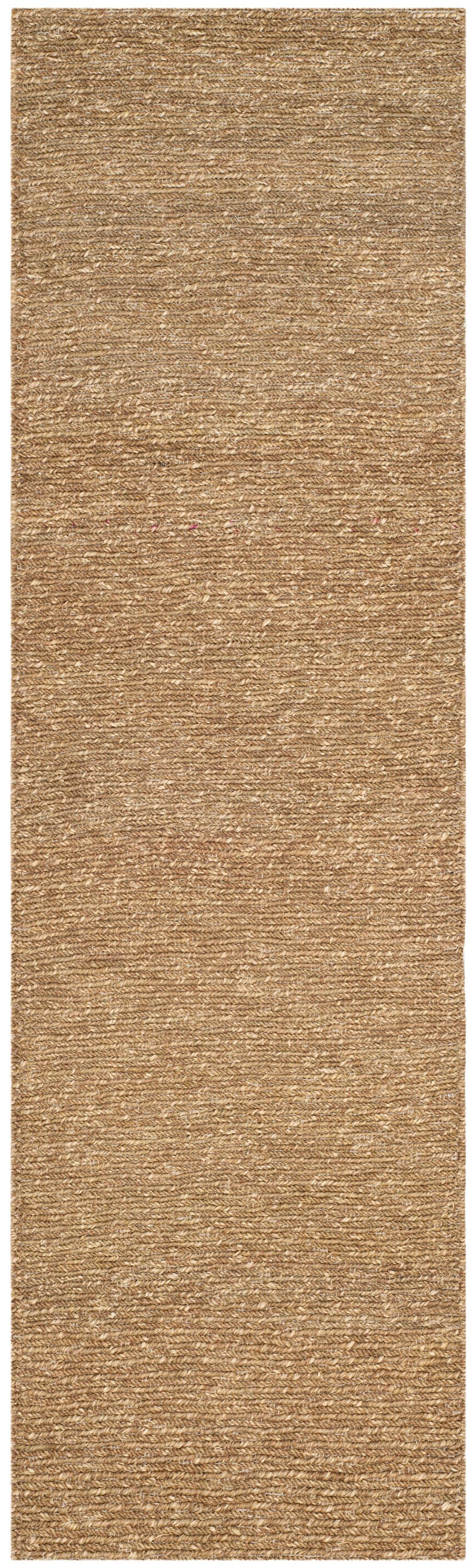 Natural Handwoven Seagrass and Cotton Runner Rug