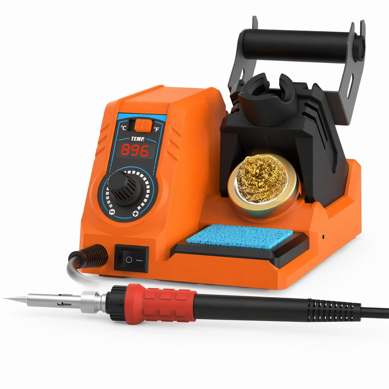 Etokfoks 110W 120V Electric Corded Soldering Iron Kit with Temperature Control Lead Free Solder 6 Tips 1 Kit #LETRZECBX