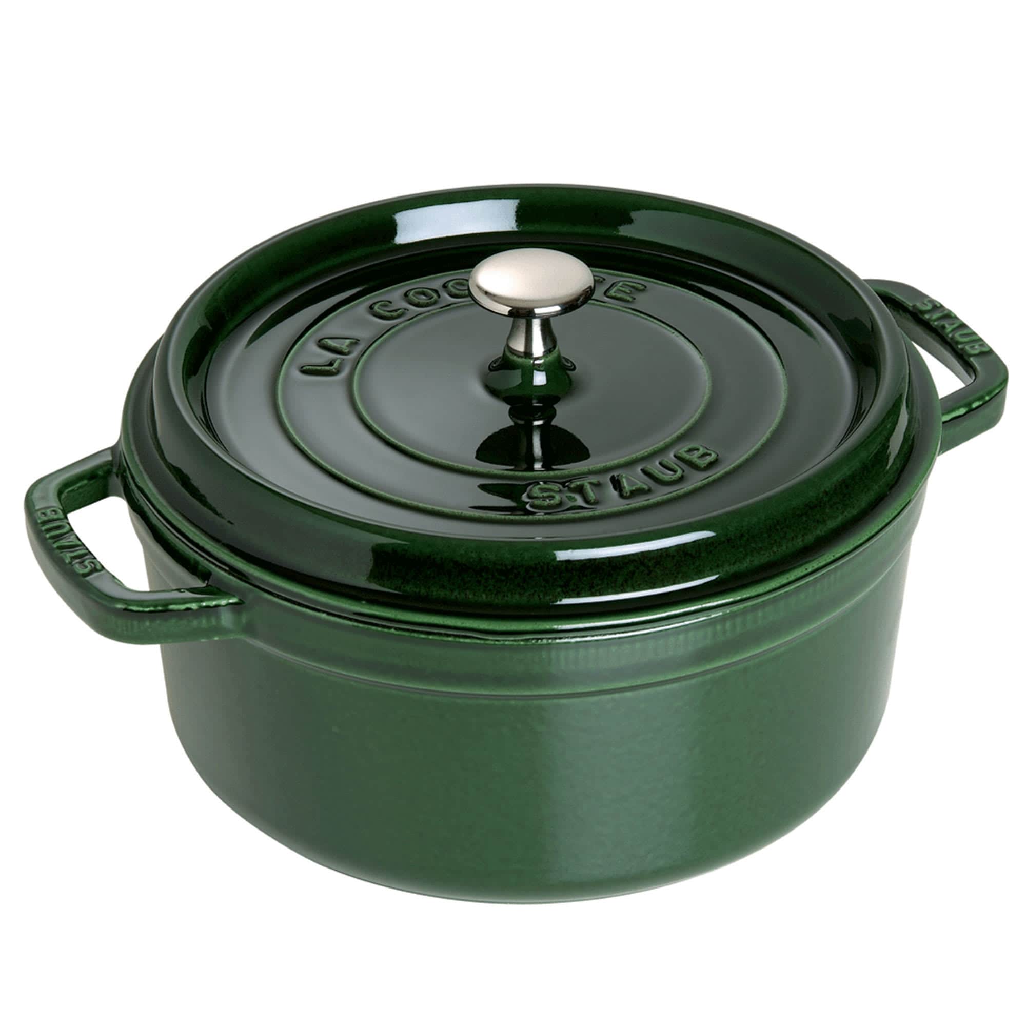 STAUB 1102685  Cast Iron 5.5qt Round Cocotte  Basil