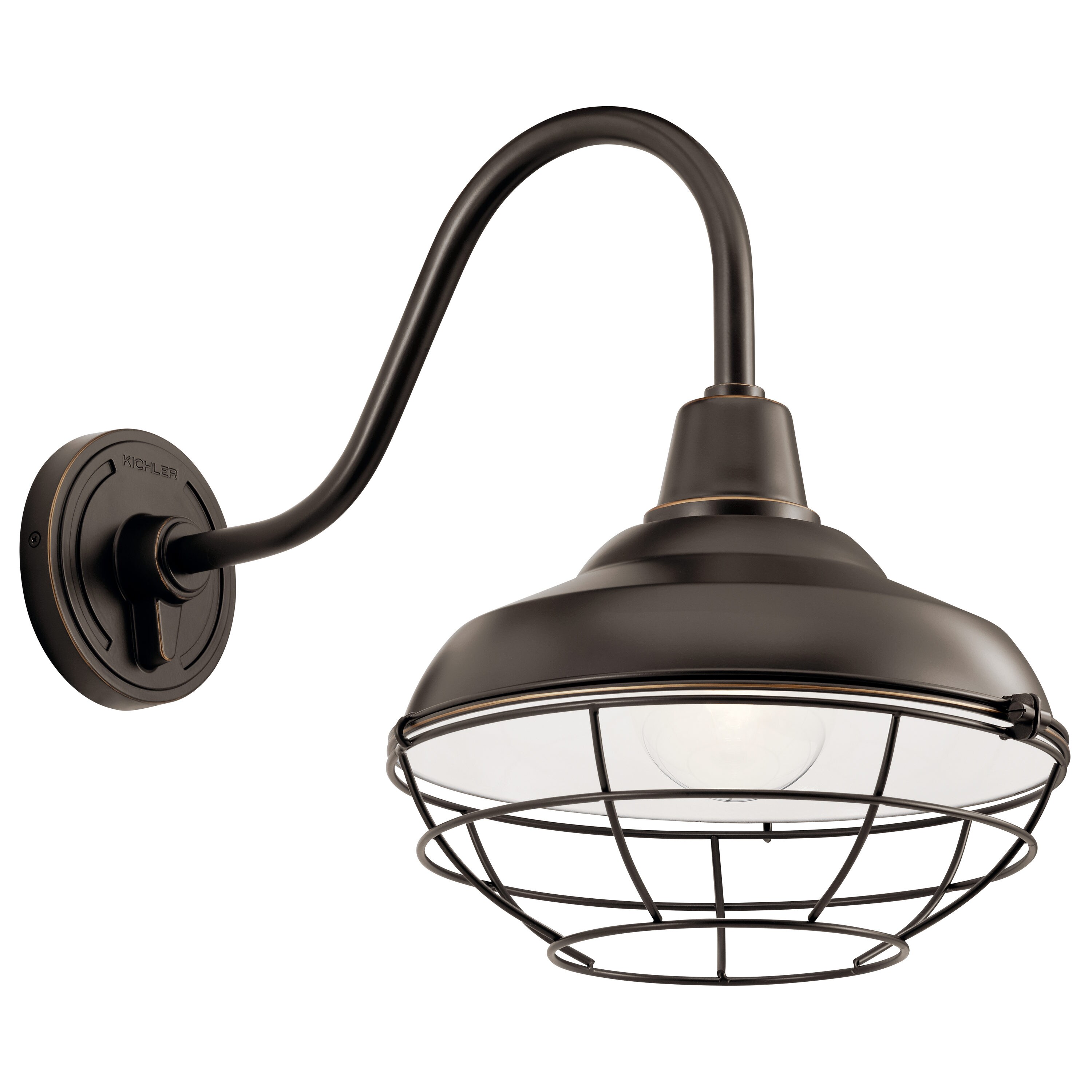 Kichler 49990OZ Pier 1 -Light 16.25-in H Bronze Hardwired Outdoor Wall Light