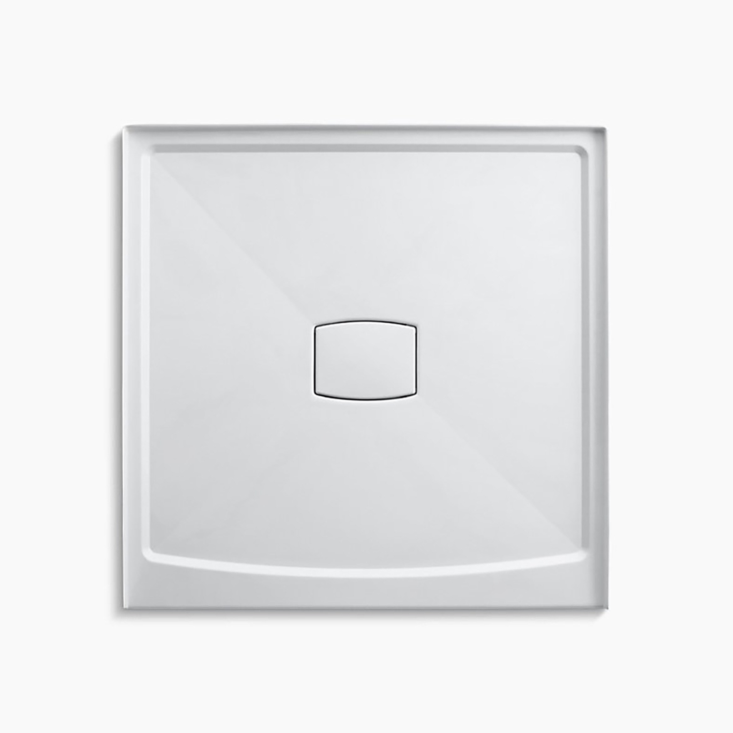 KOHLER Archer 48 in. L x 48 in. W Alcove Shower Pan Base with Center Drain and Removable Drain Cover in Ice Grey