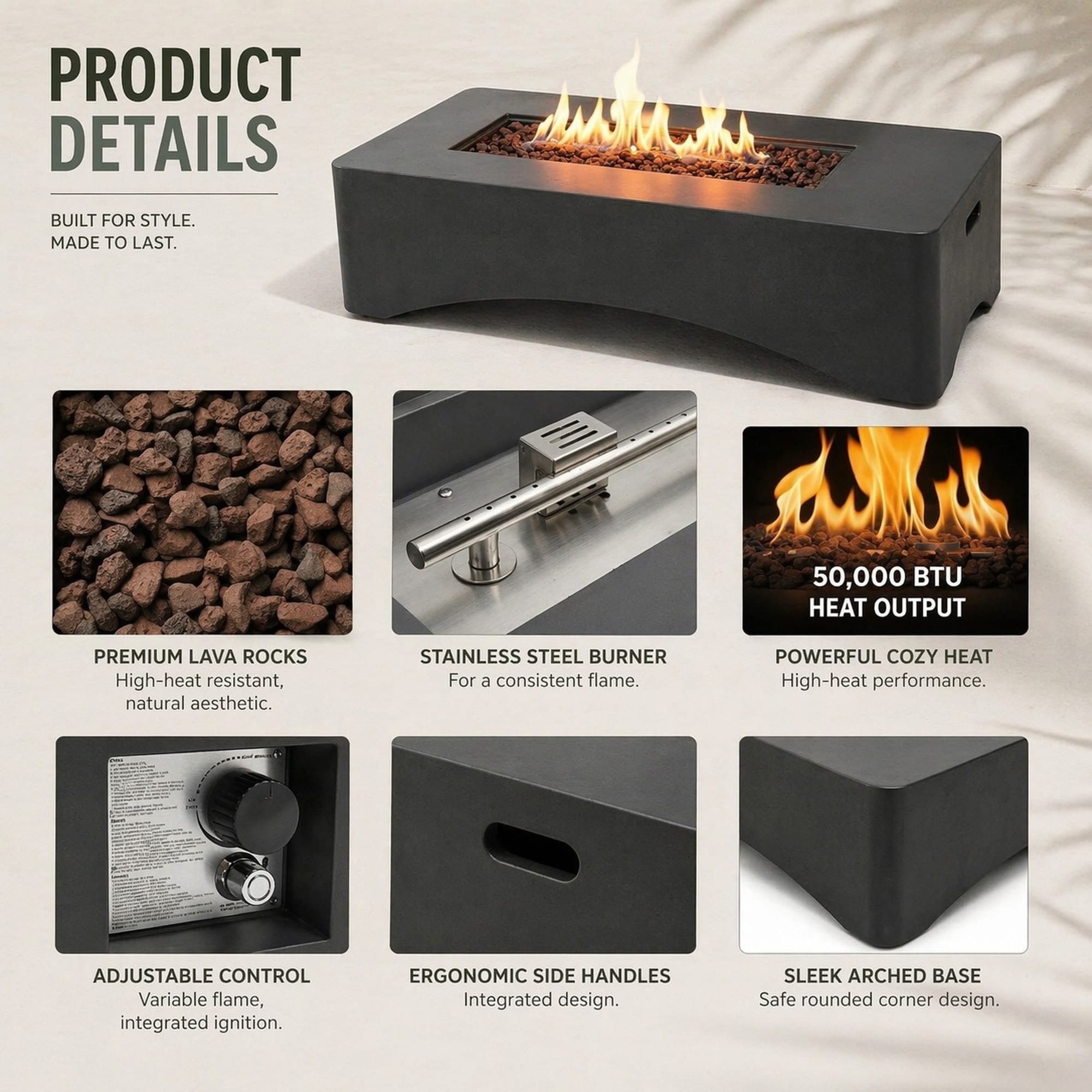 TEINIE HJJ-W5727P464547 Outdoor-Gas-Firepits - View #6