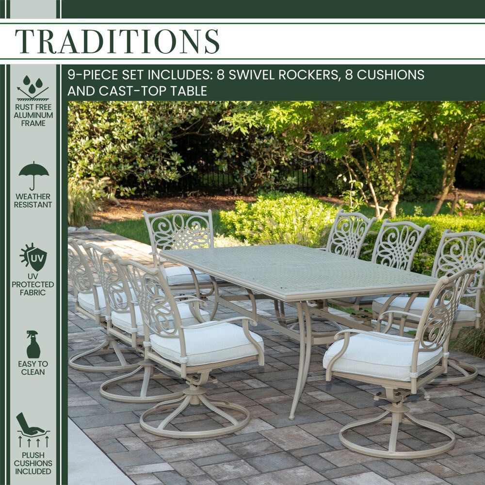 Hanover TRADDNSD9PCSW8-BE Patio-Dining-Sets - View #2