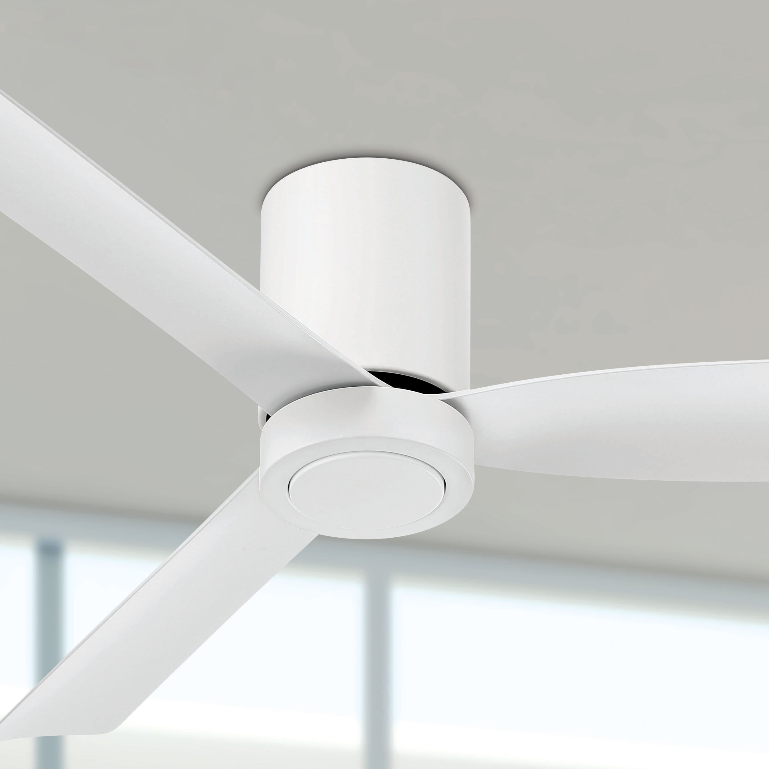 Arranmore Lighting & Fans AR-3002WH-52 CORMAC 52-in Outdoor Flush Mount Matte White with Matte White Blades Ceiling Fan Without Light - Remote Included ( 3 -Blade )