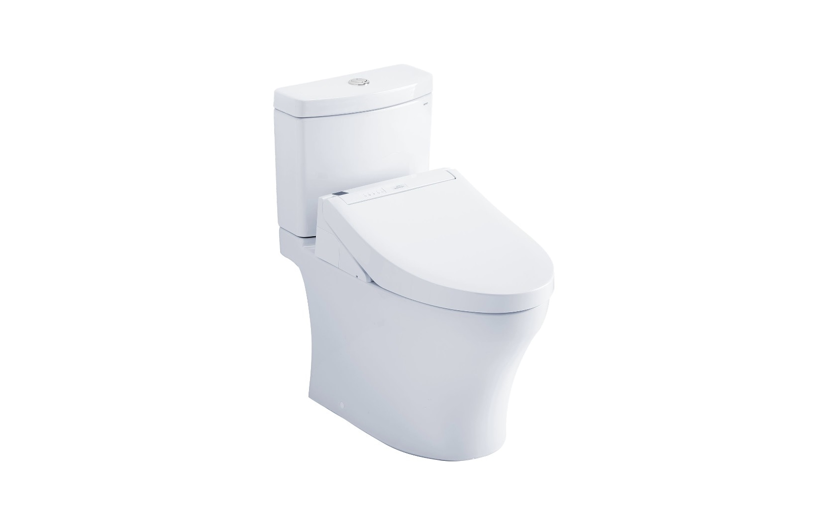 TOTO MW4463084CEMFGN-01 Aquia IV Cotton White Dual Flush Elongated Standard height Soft Close 2-piece Bidet 12-in Rough-In WaterSense Labeled 1.28 GPF