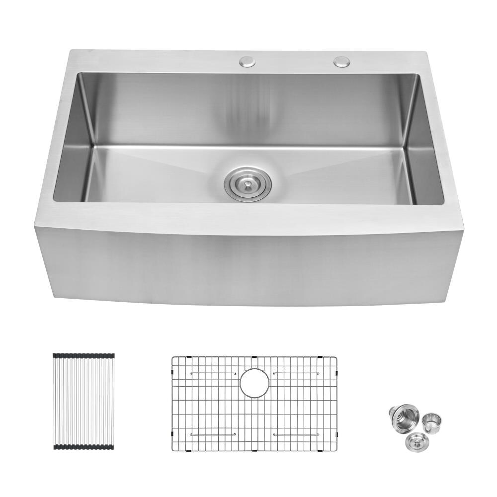 Matrix Decor Kitchen sink Farmhouse Apron Front 33-in x 22-in Sliver ...