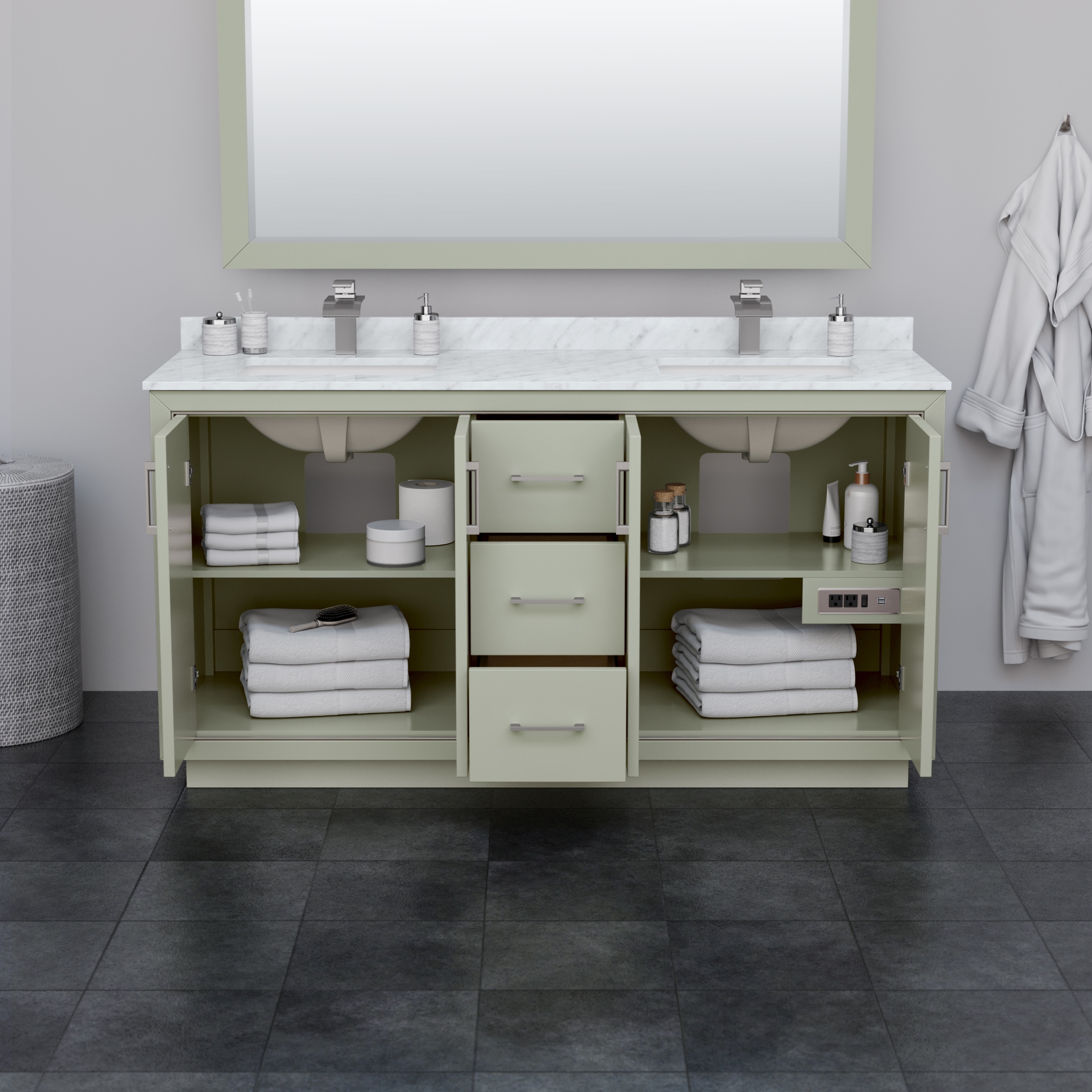Wyndham Collection WCF111166DLGGTUNSMXX Bath-Vanity-Combo - View #3