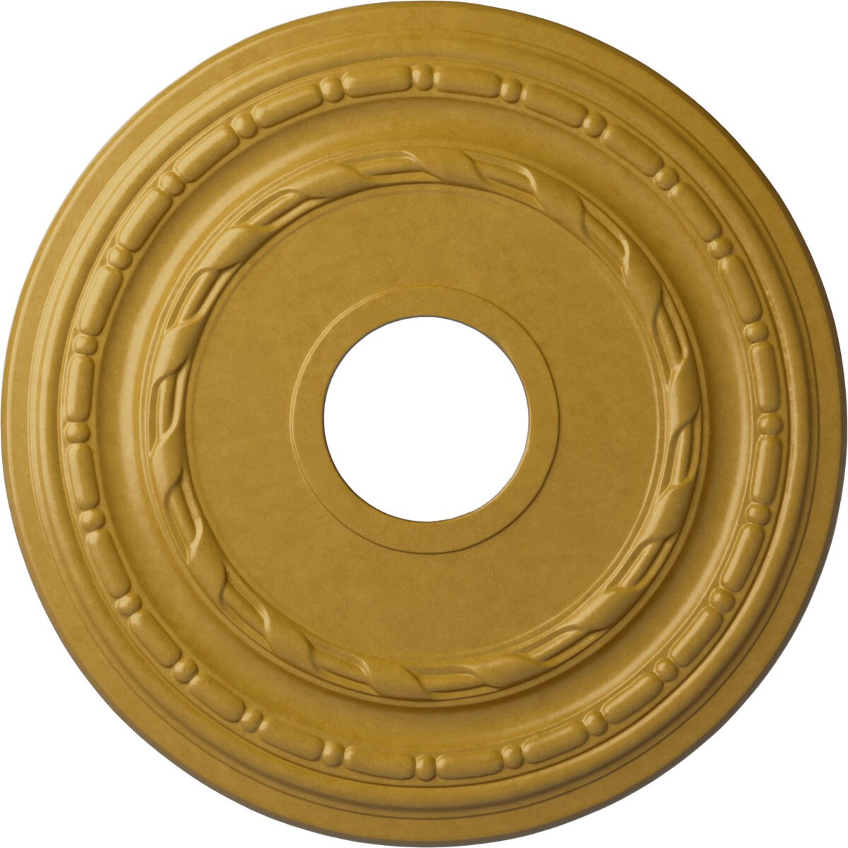 Ekena Millwork CM15DUIGS Dublin 15.375-in W x 15.375-in L Painted Iridescent Gold Polyurethane Whole Ceiling Medallion