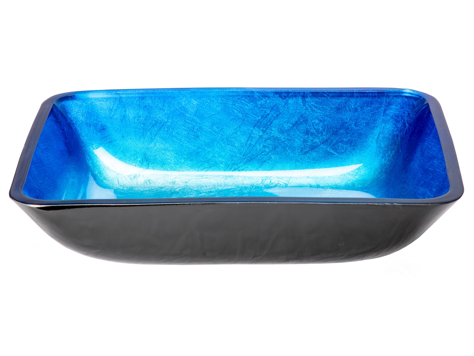 Eden Bath EBGS79 Glass Vessel Rectangular Modern Royal blue Bathroom Sink ( 18.375-Inches x 13.125-Inches )