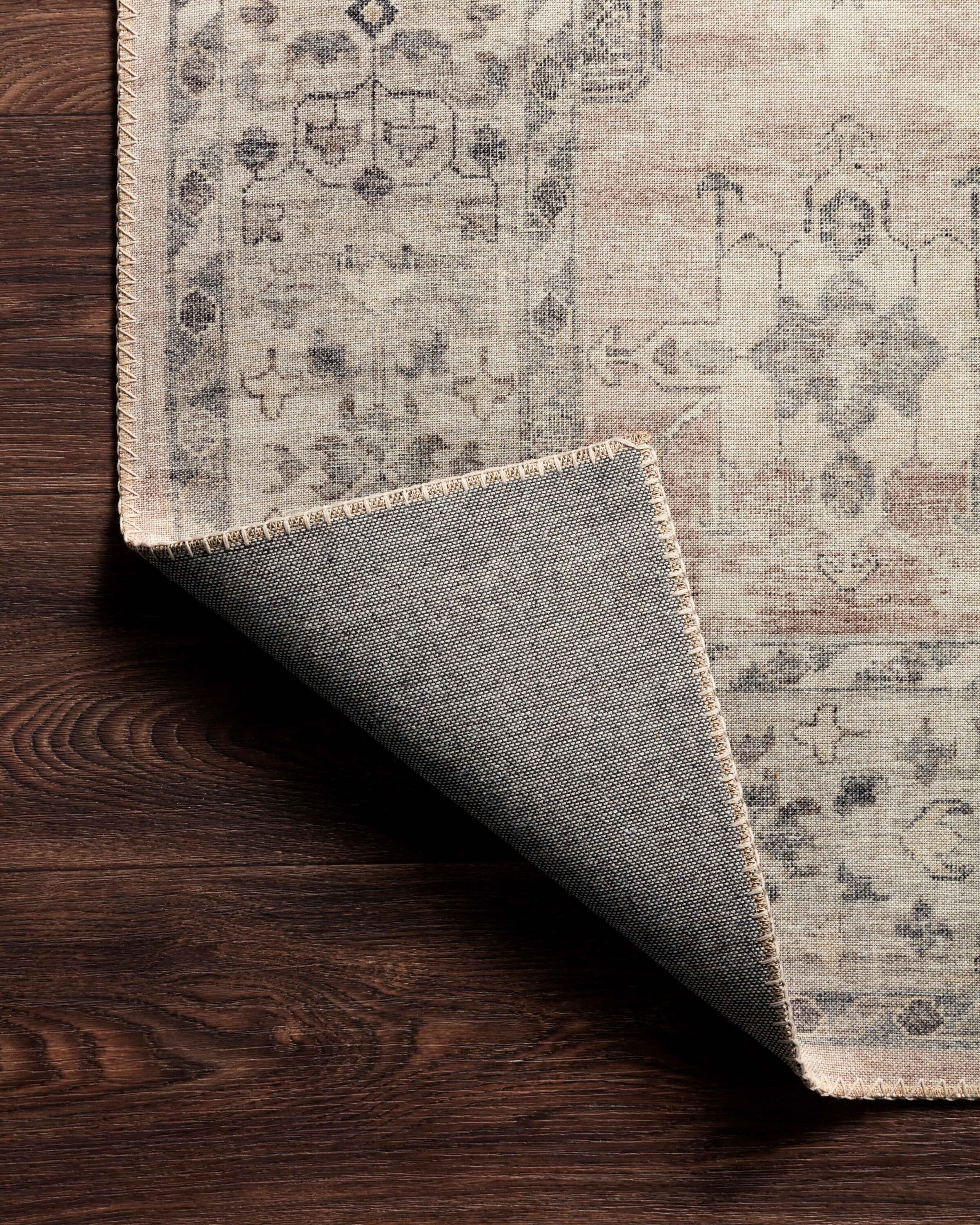 Gray and Beige Rectangular Synthetic 5' x 7' Area Rug