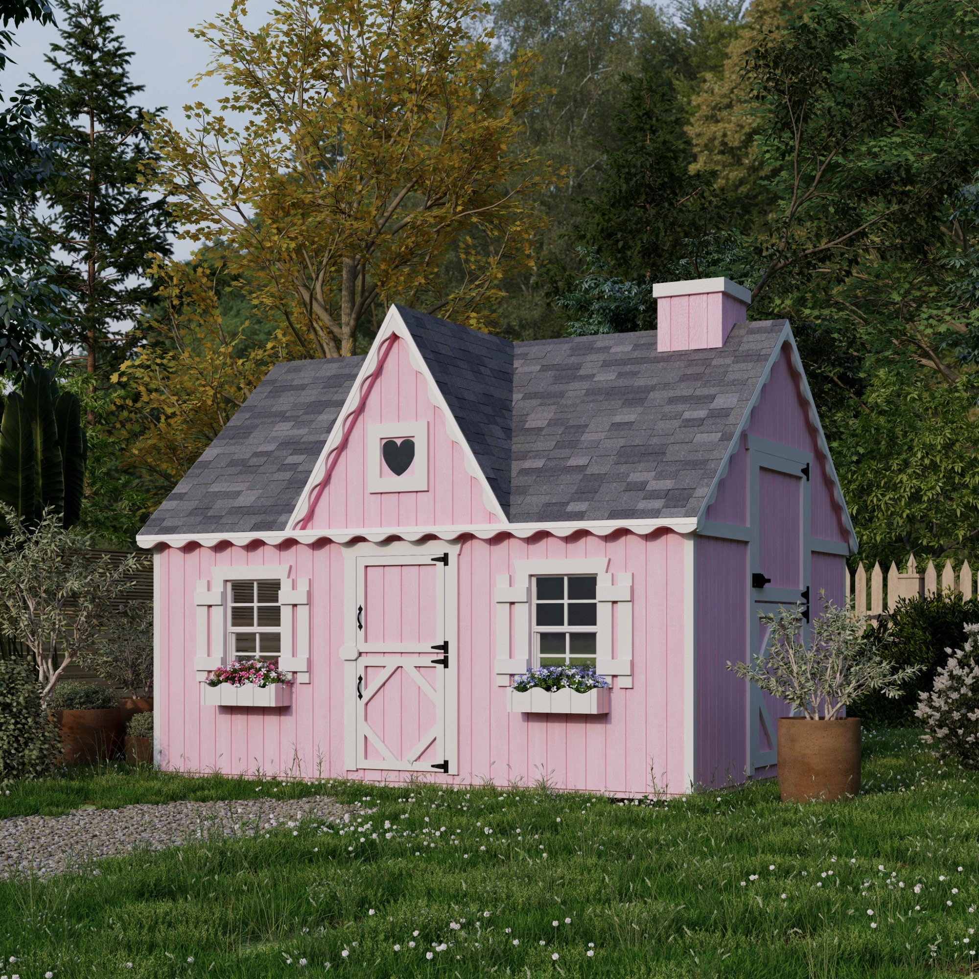 Little Cottage Co 8X10 VP-PNK-FK-LFT playhouses - View #2