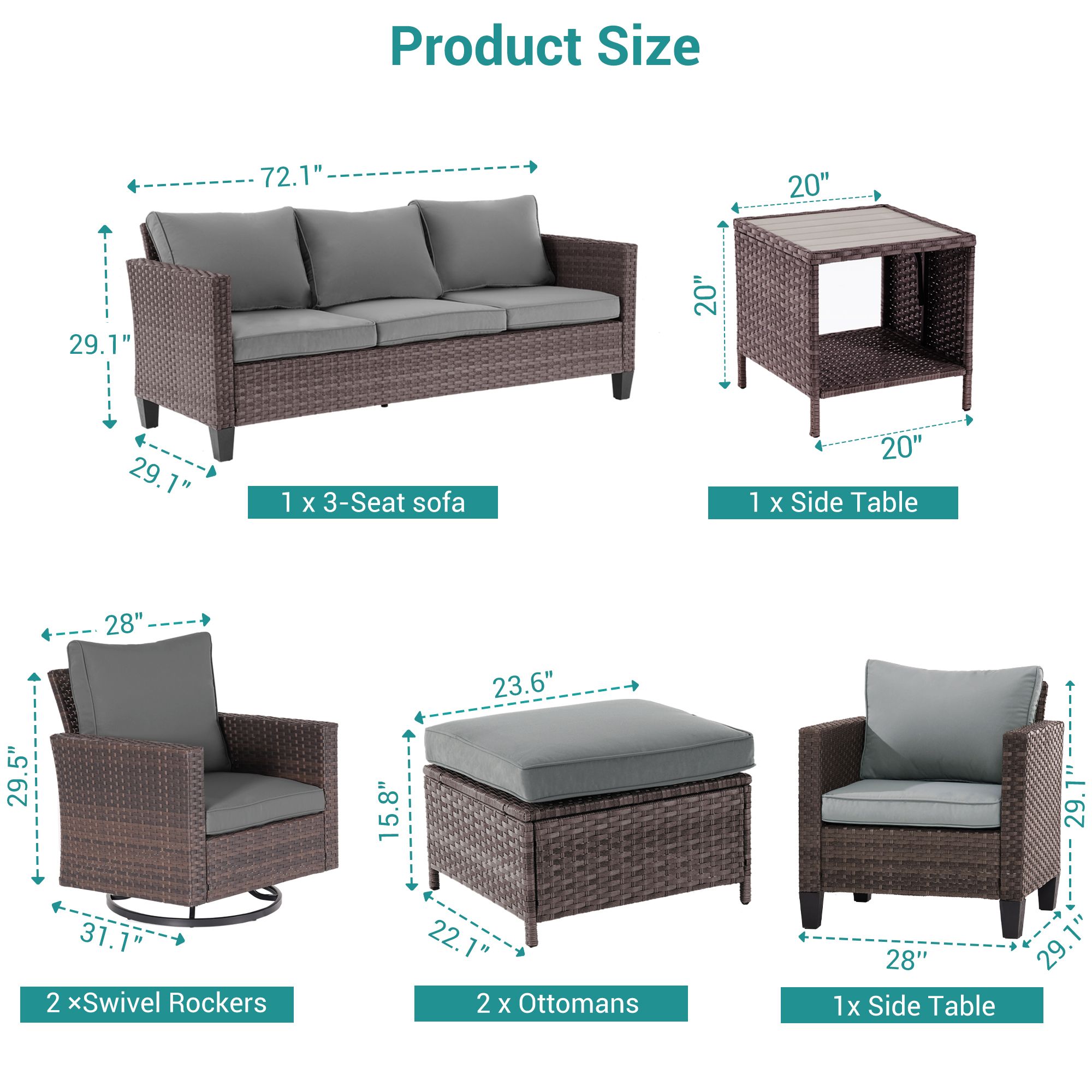 ACEGOSES LW-S1-2RHOG-T3 Patio-Conversation-Sets - View #2