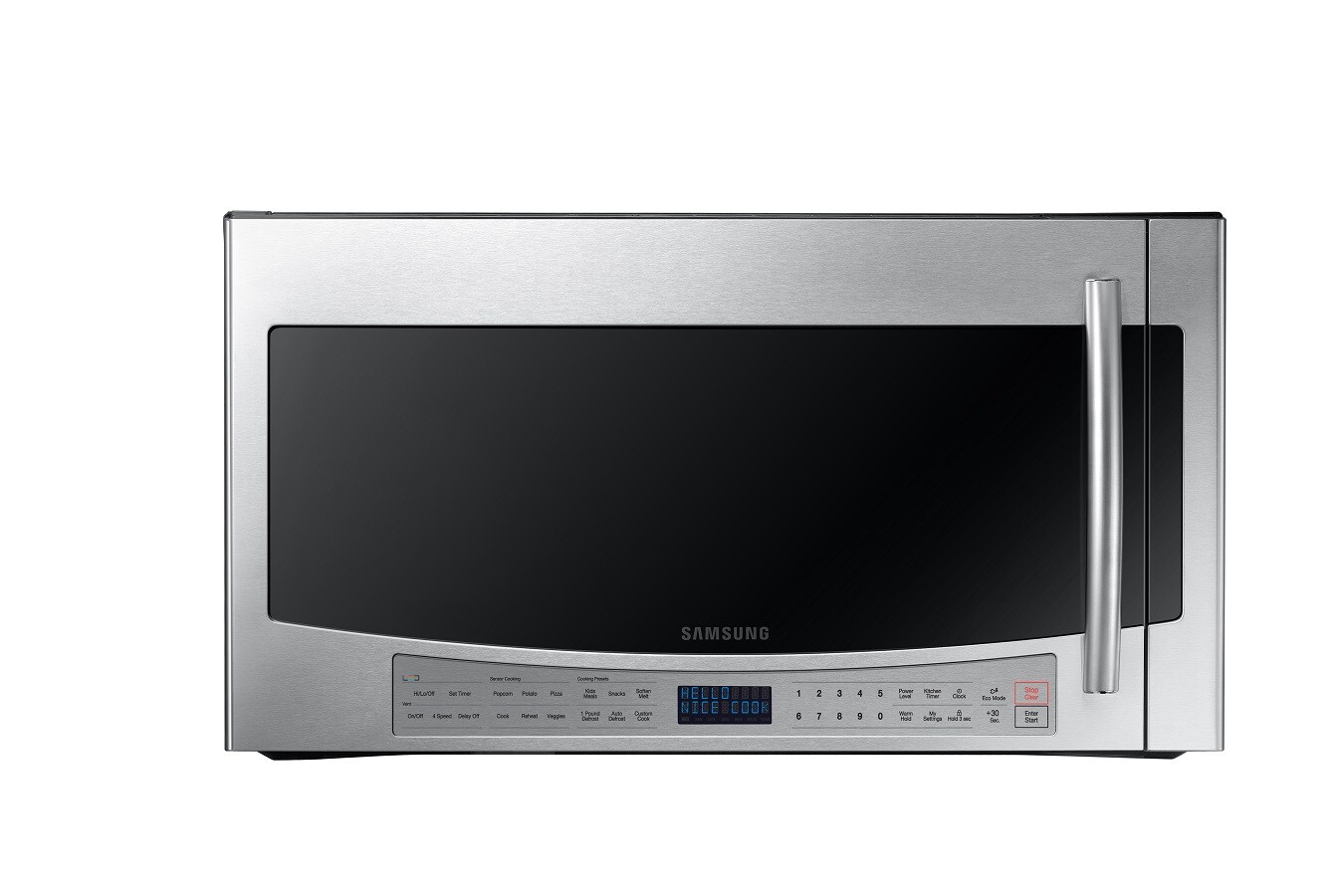 Samsung ME21F606MJT 2.1-cu ft 1000-Watt Over-the-Range Microwave with Sensor Cooking (Stainless Steel)