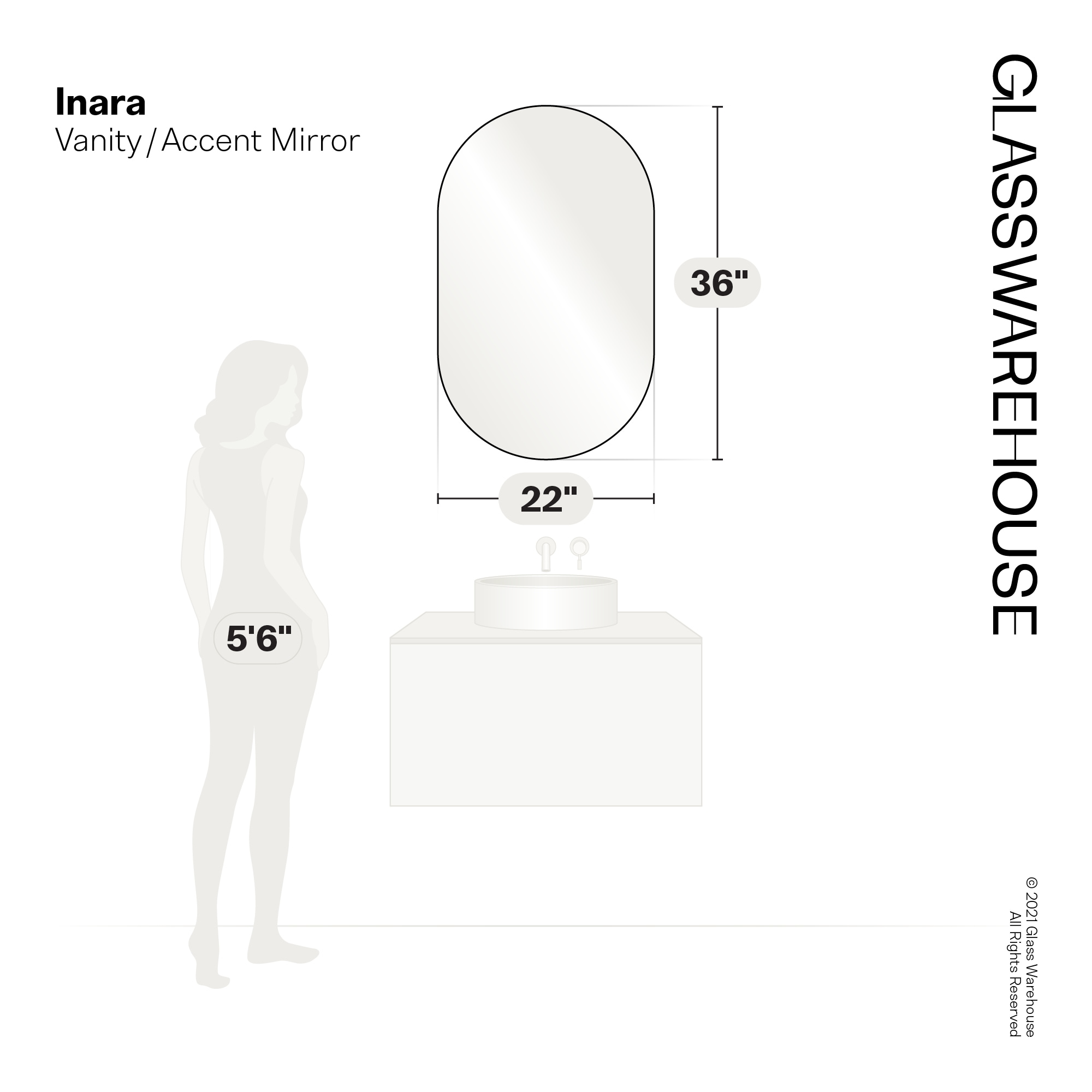 Glass Warehouse MF-PL-36X22-B Decor-Mirrors - View #8