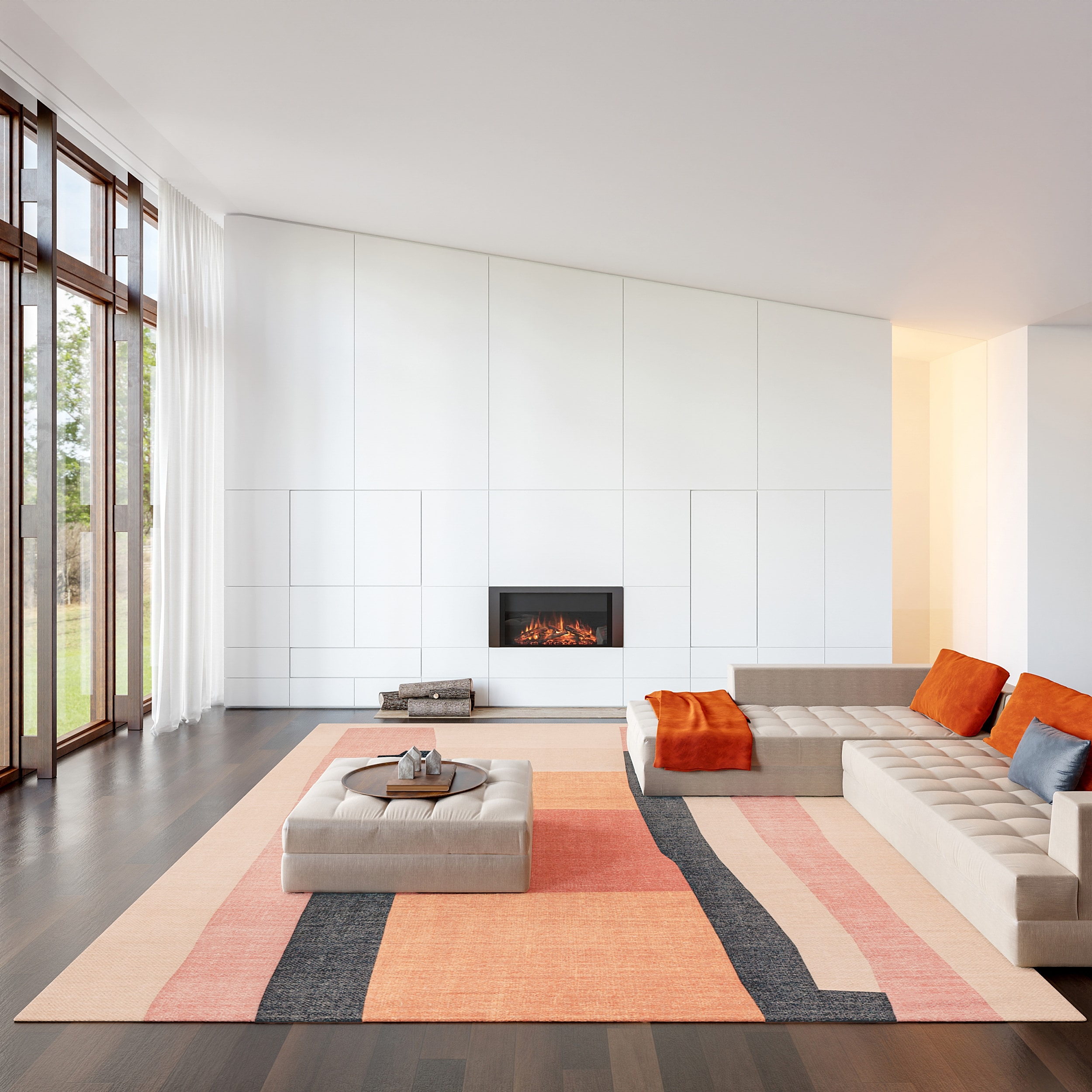 nuLOOM 200SVRY02A-9012 Midtown Abstract Wool 9ft. x 12ft. Pink Area Rug