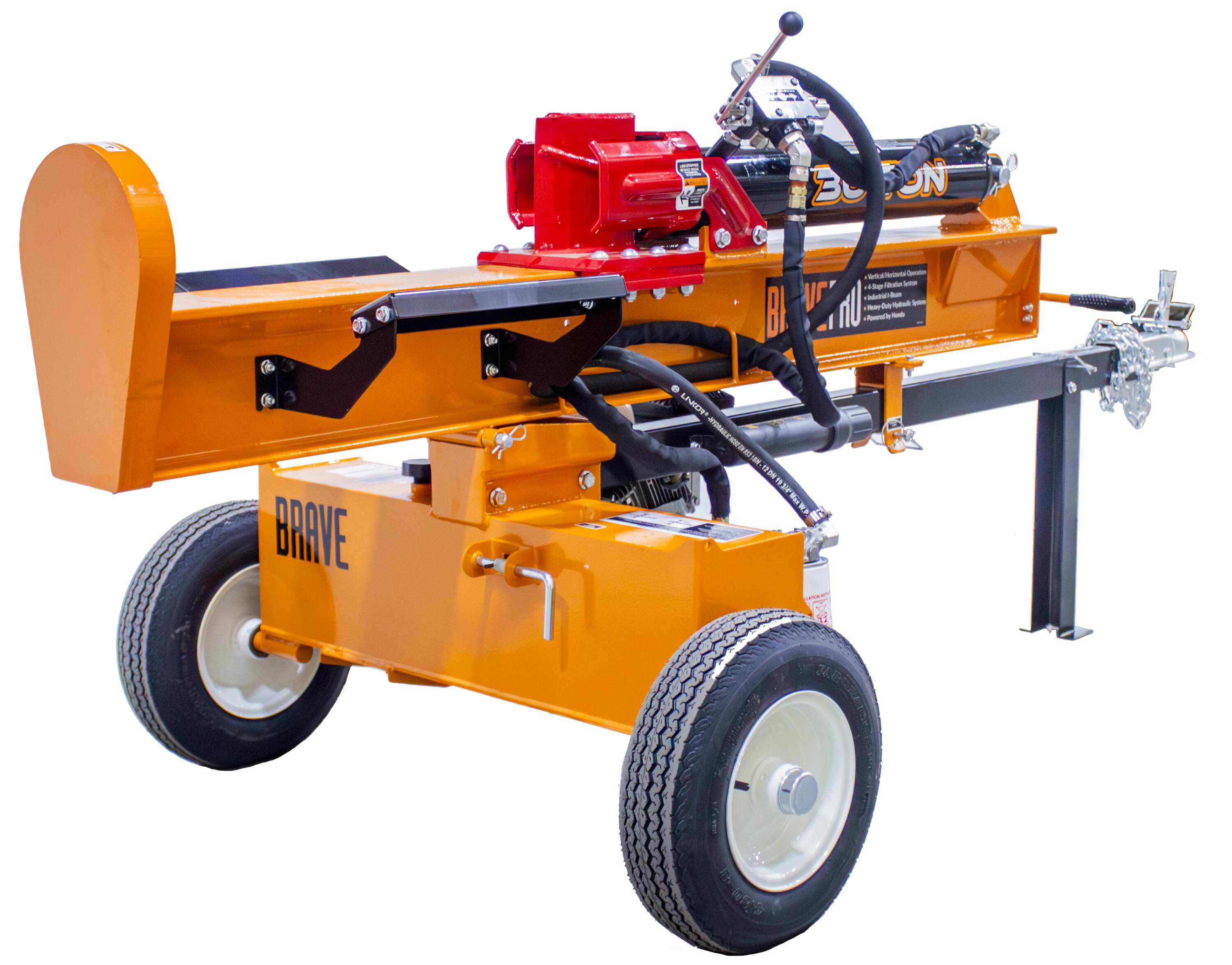 BRAVE 30 Ton Log Splitter 30-Ton 200-cc Horizontal and Vertical Gas Log ...