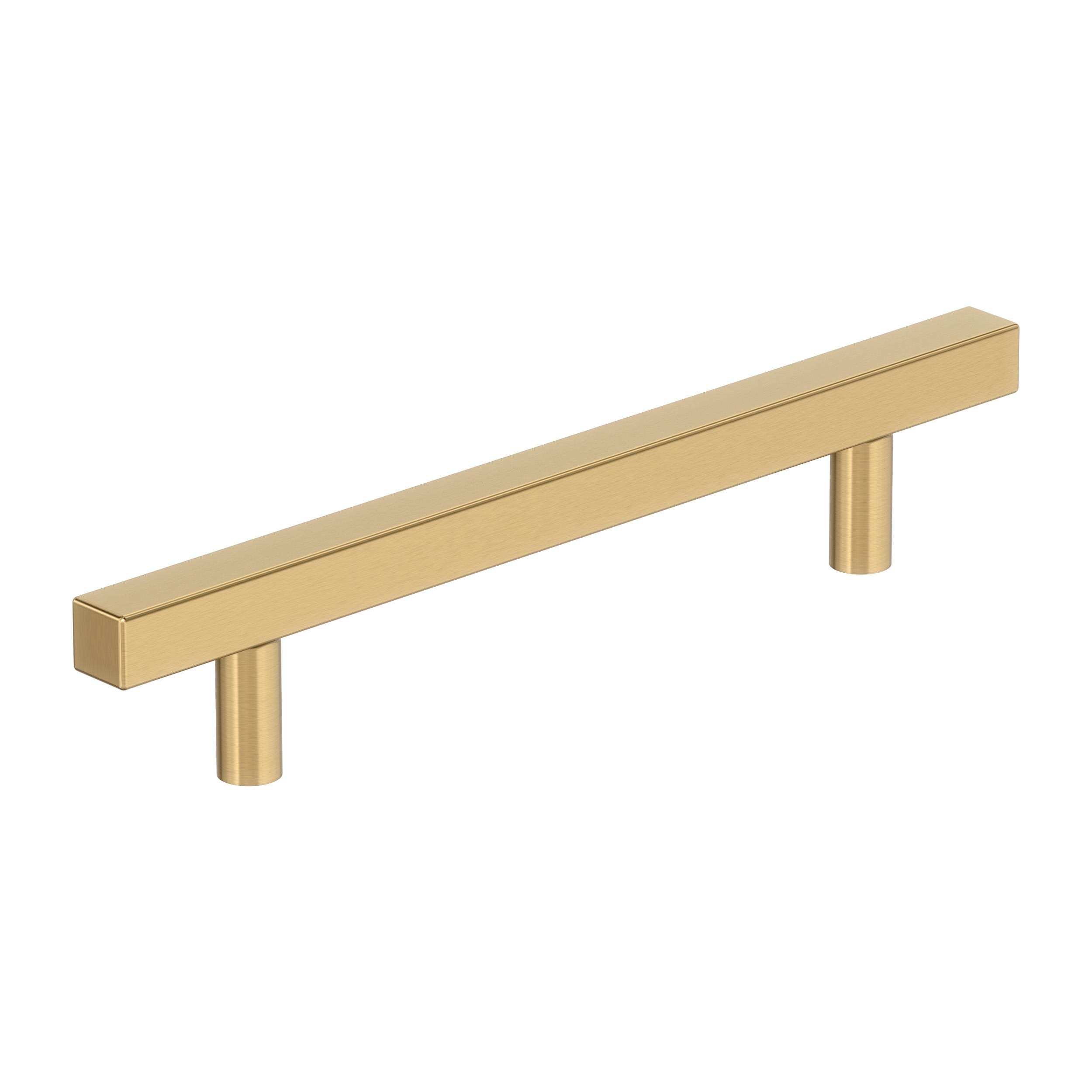 Amerock 25VMP37177CZ Bar Pulls Square 5-1/16-in , 128mm Center to Center Champagne Bronze Square Bar 25 -Pack