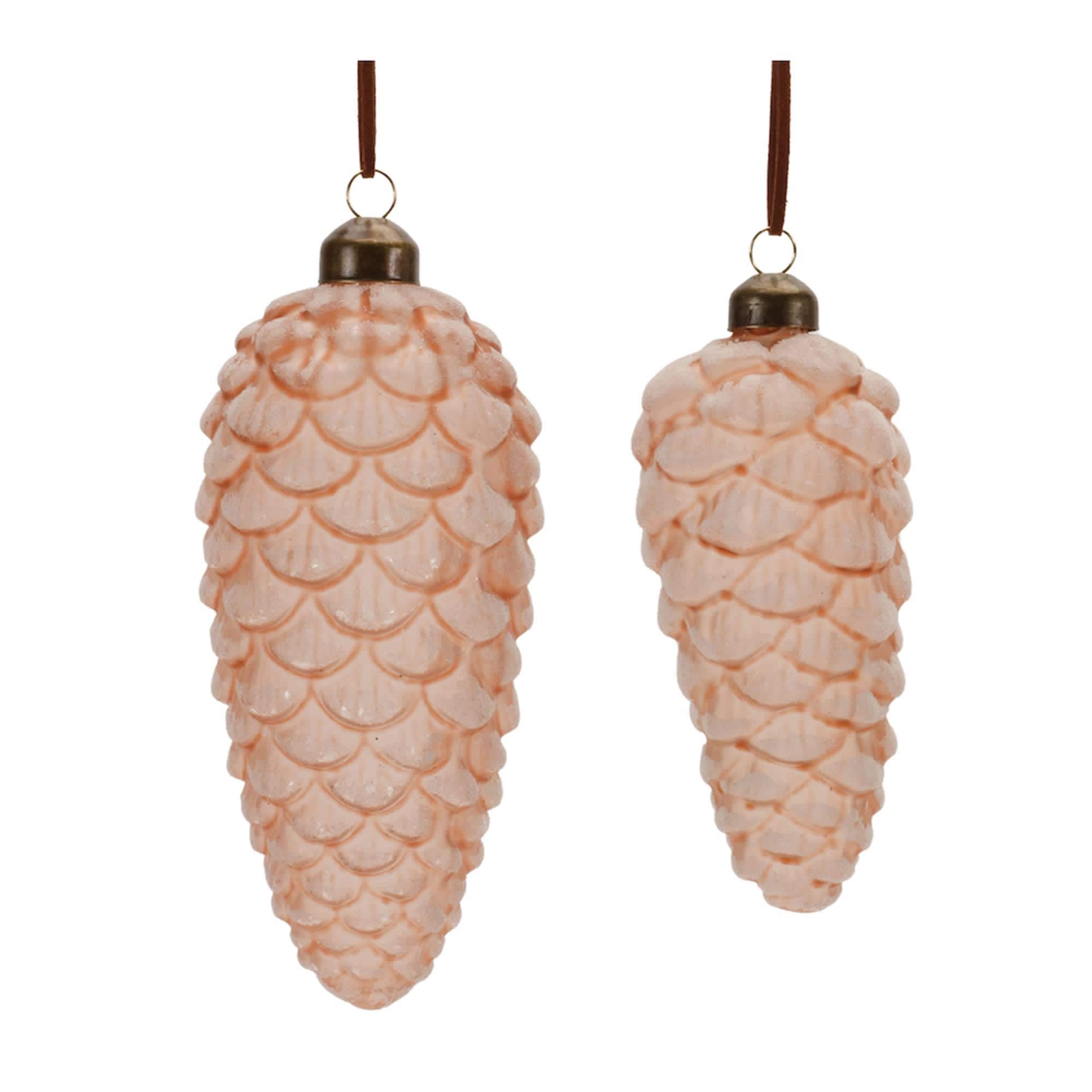 Melrose International 90866DS Pine Cone Ornament (Set of 6) 5.5H 7H Glass