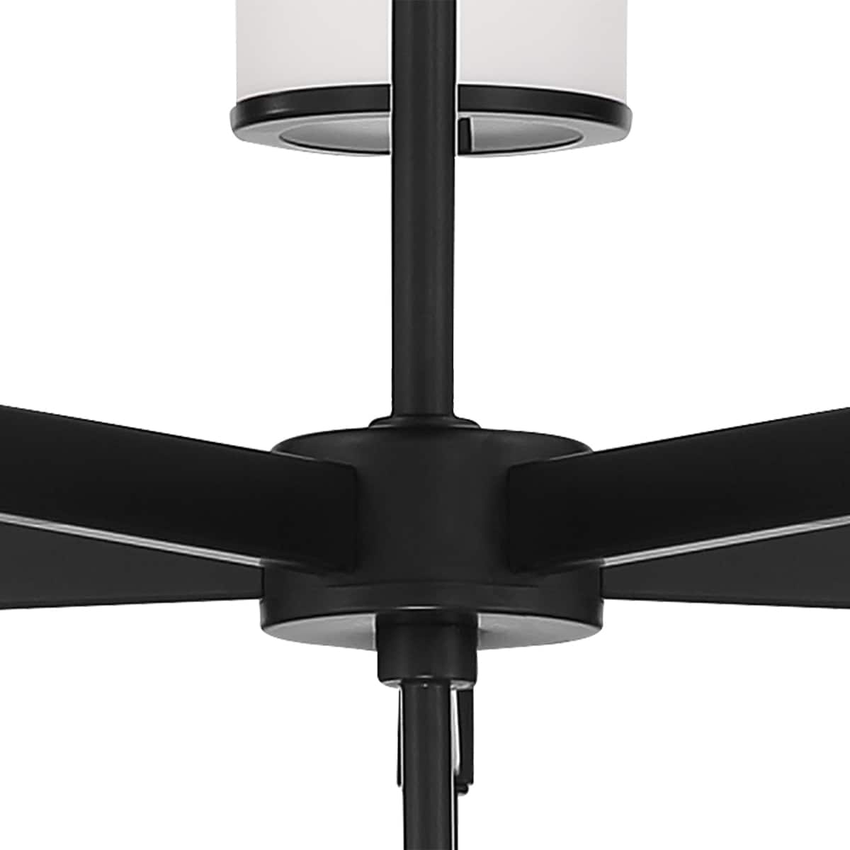 Coal Black Etched White Glass 5-Light Transitional Chandelier