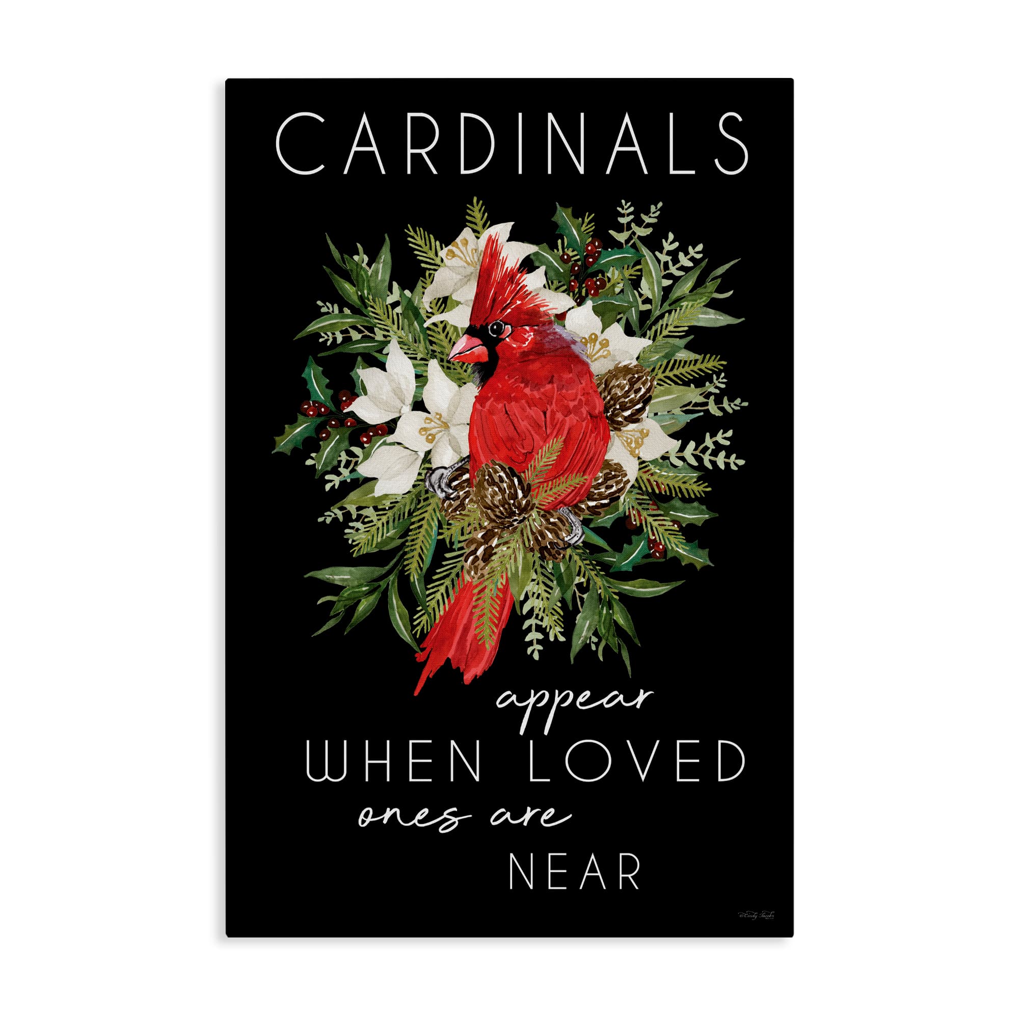 Stupell Industries - Cardinals Appear Seasonal Sentiment Canvas Art 16 x 24