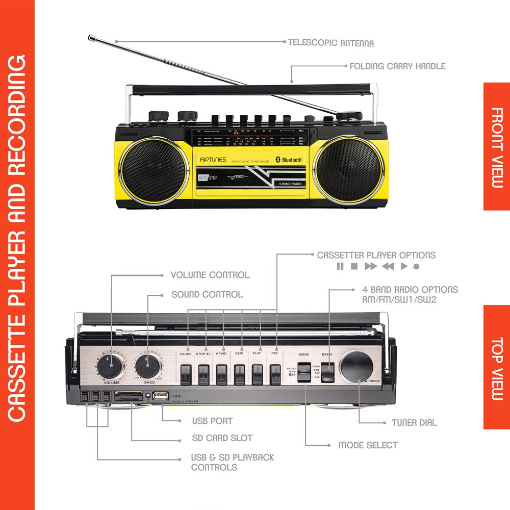 Riptunes WRACR400Y697 Boomboxes-Radios - View #4