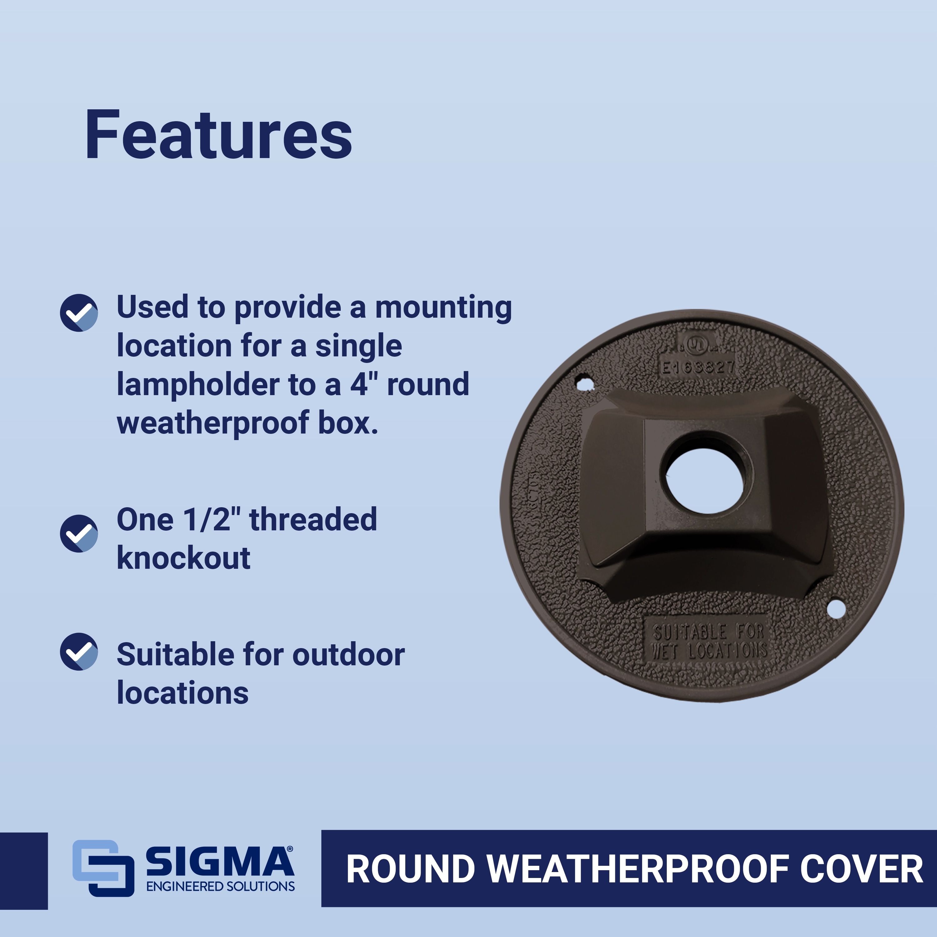 Sigma Engineered Solutions 14381BR Electrical-Box-Covers - View #4