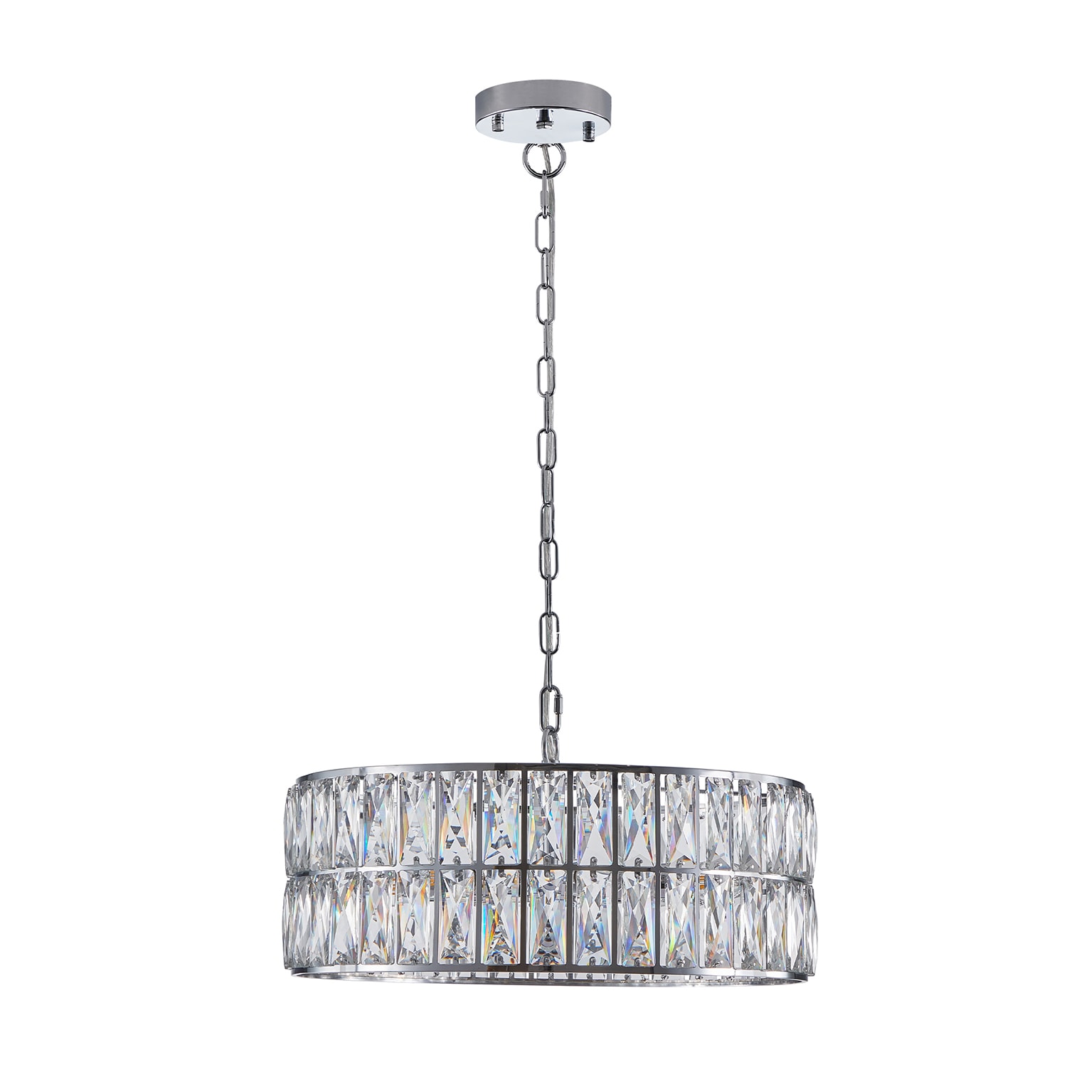 SINOFURN SYB580008BN 6 -Light Nickel Tiffany Cage For Use in Bedrooms, Dining Rooms, Foyers, Living Rooms Chandelier