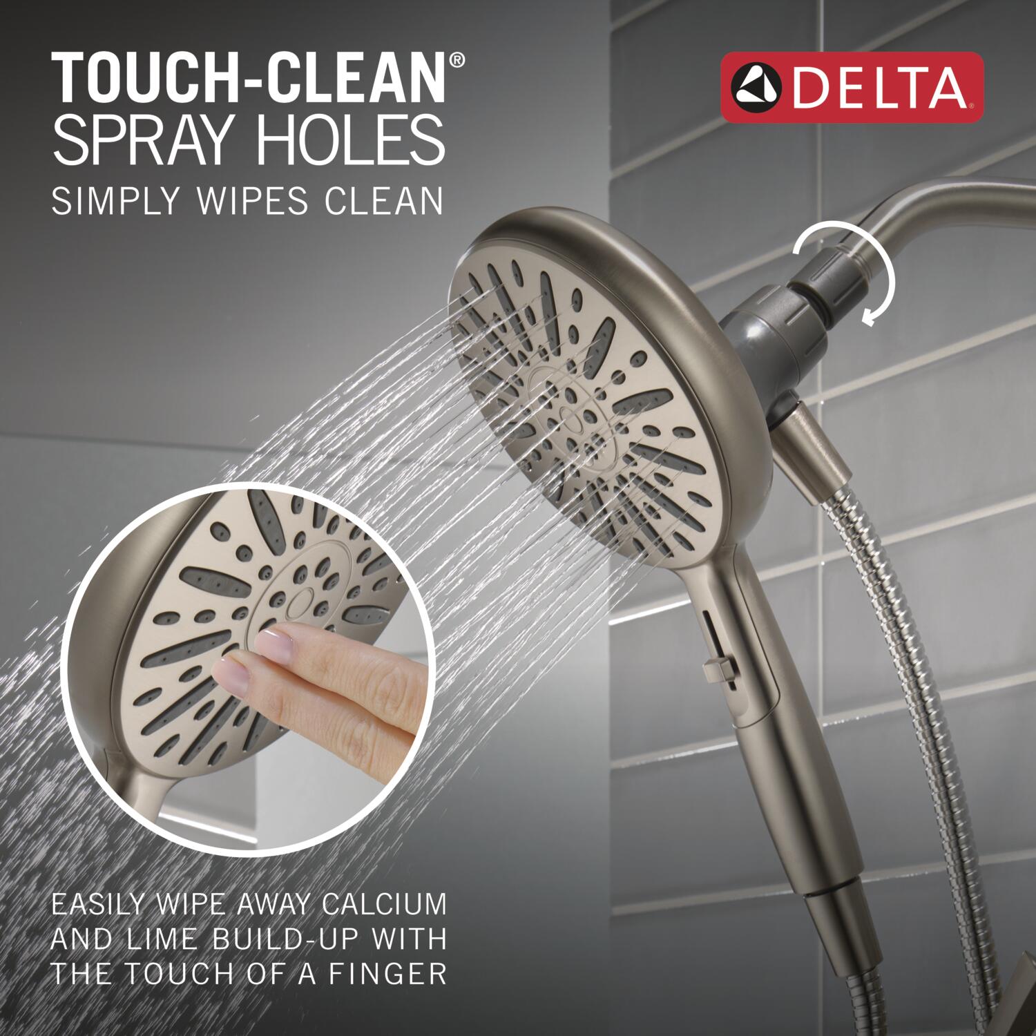 Delta Arcadia Spotshield Brushed Nickel 1-handle Multi-function Round ...